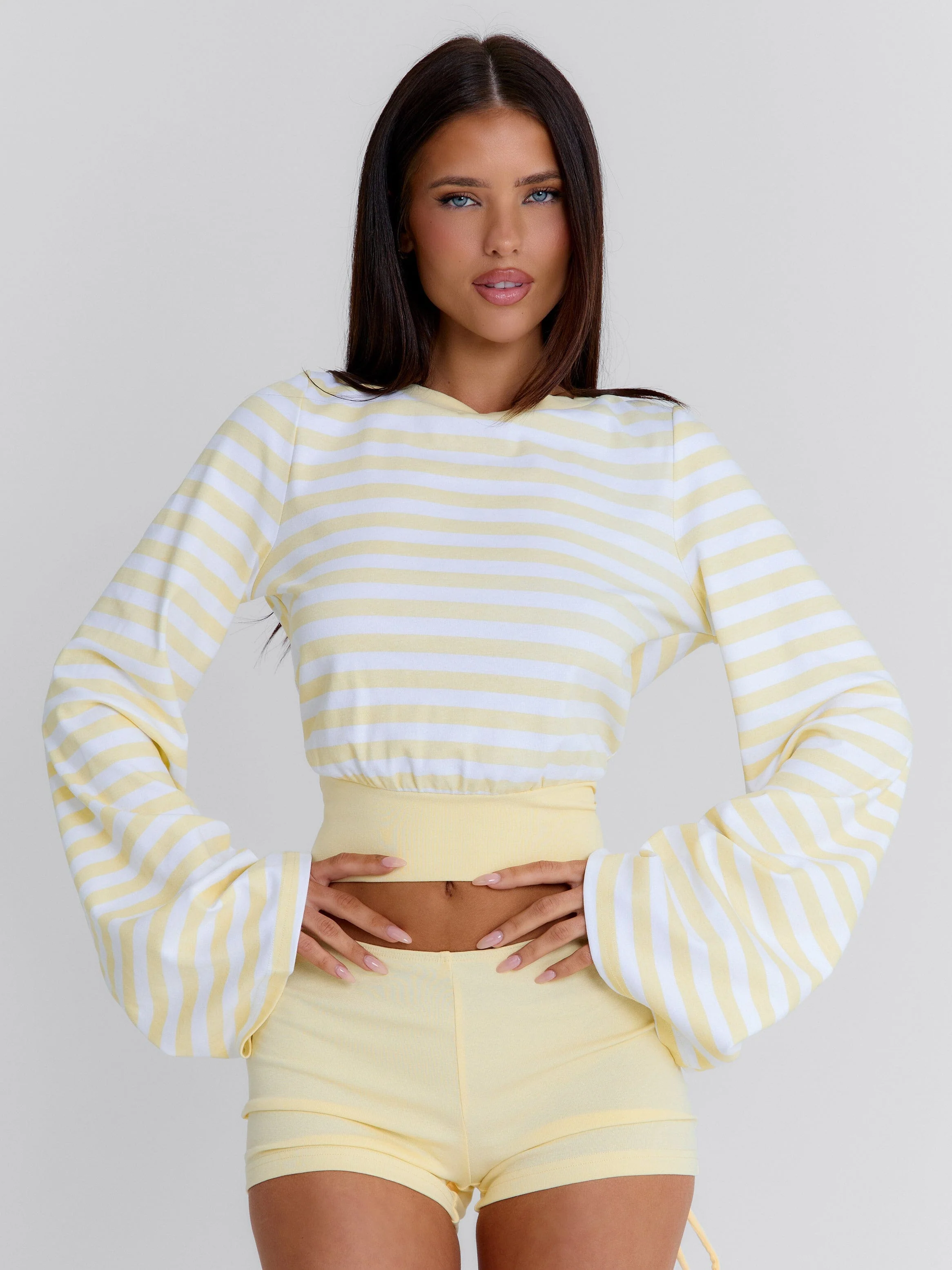 Martae Crop Top Yellow Stripe