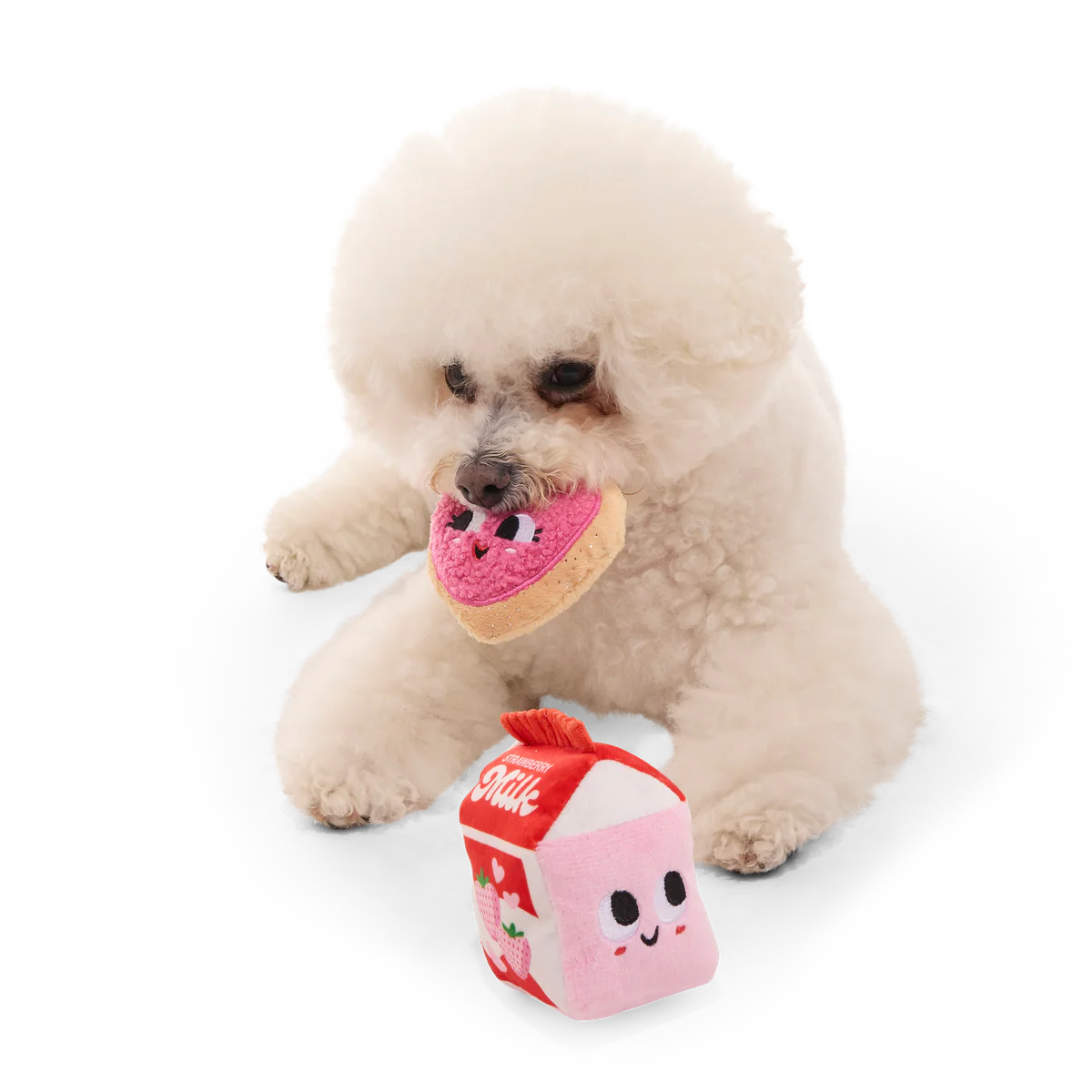 Squeak Heart Snack Plush Multi-Part Dog Toy