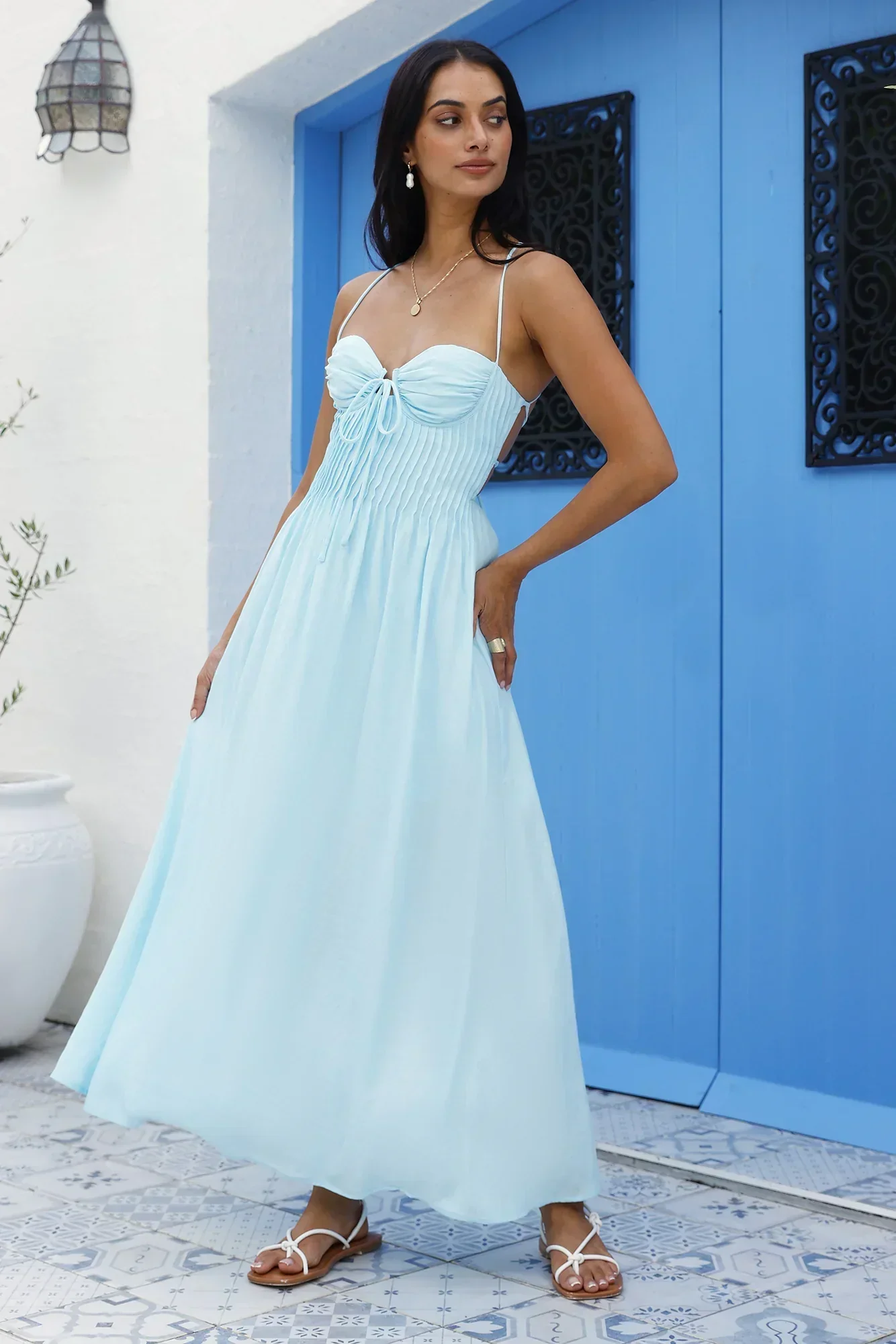 Summer Dreaming Maxi Dress Blue - luluinthesky