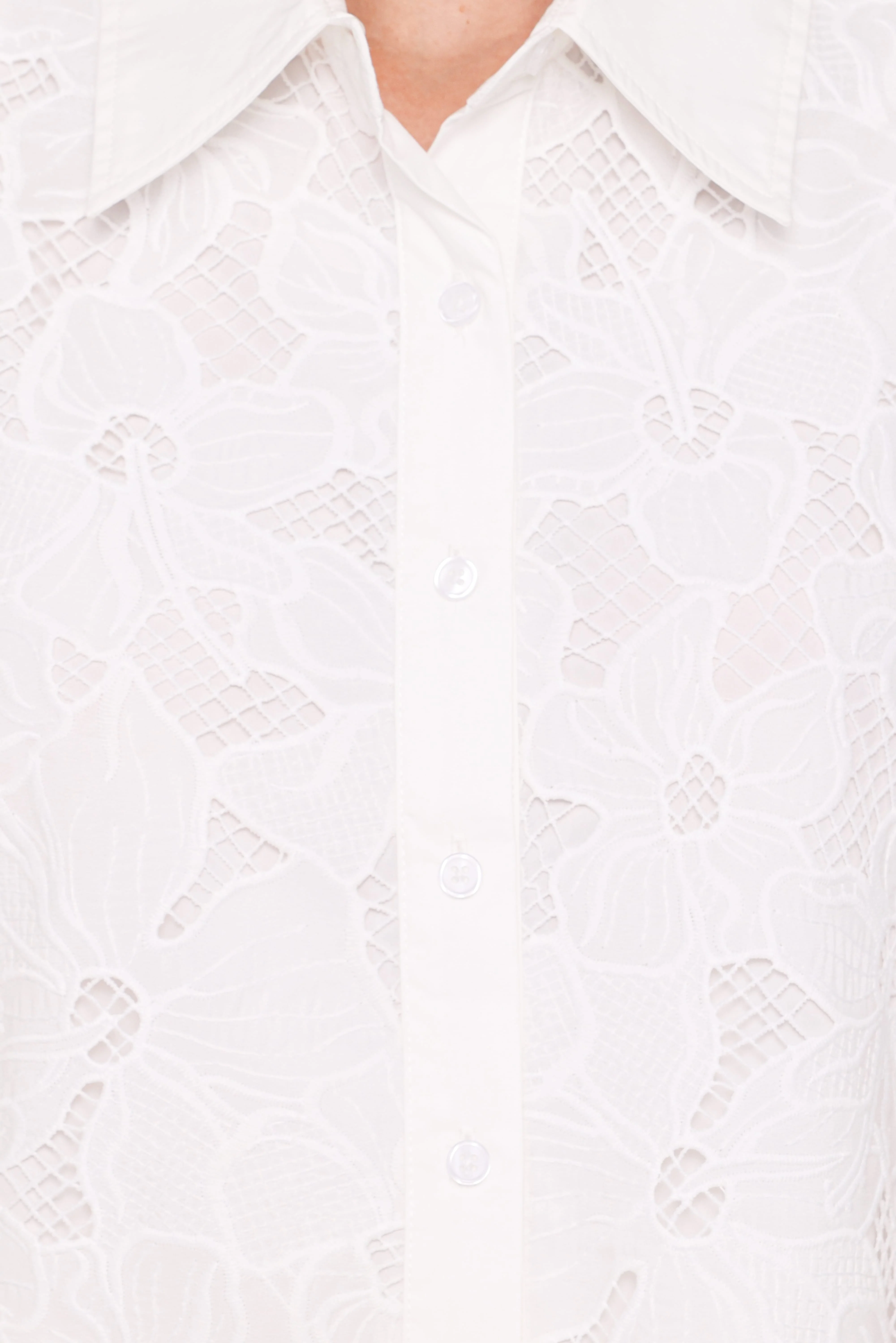 Fidelma Cropped Shirt - White