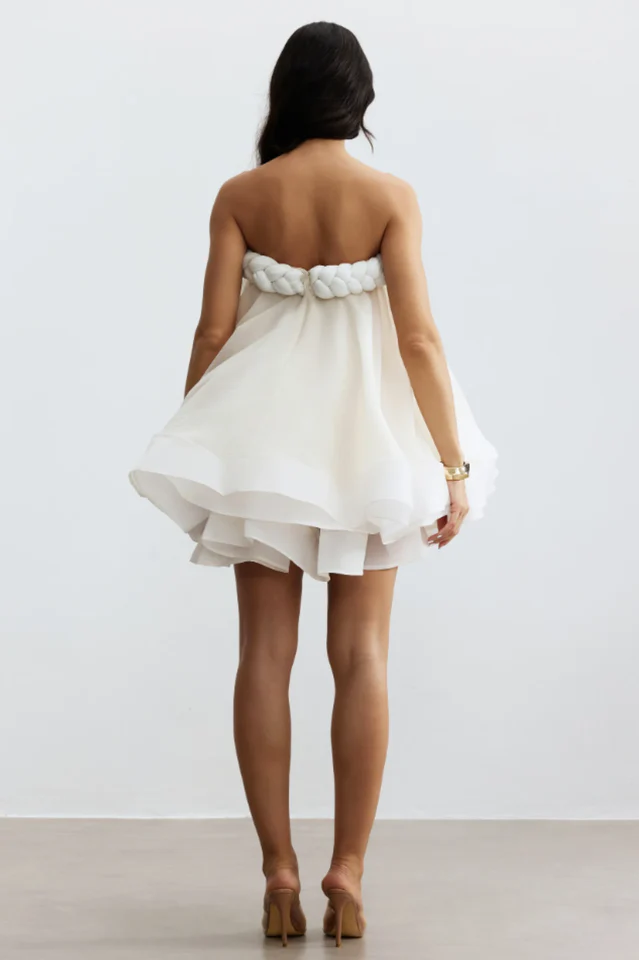 Naomi Twisted Neckline Layered Mini Dress