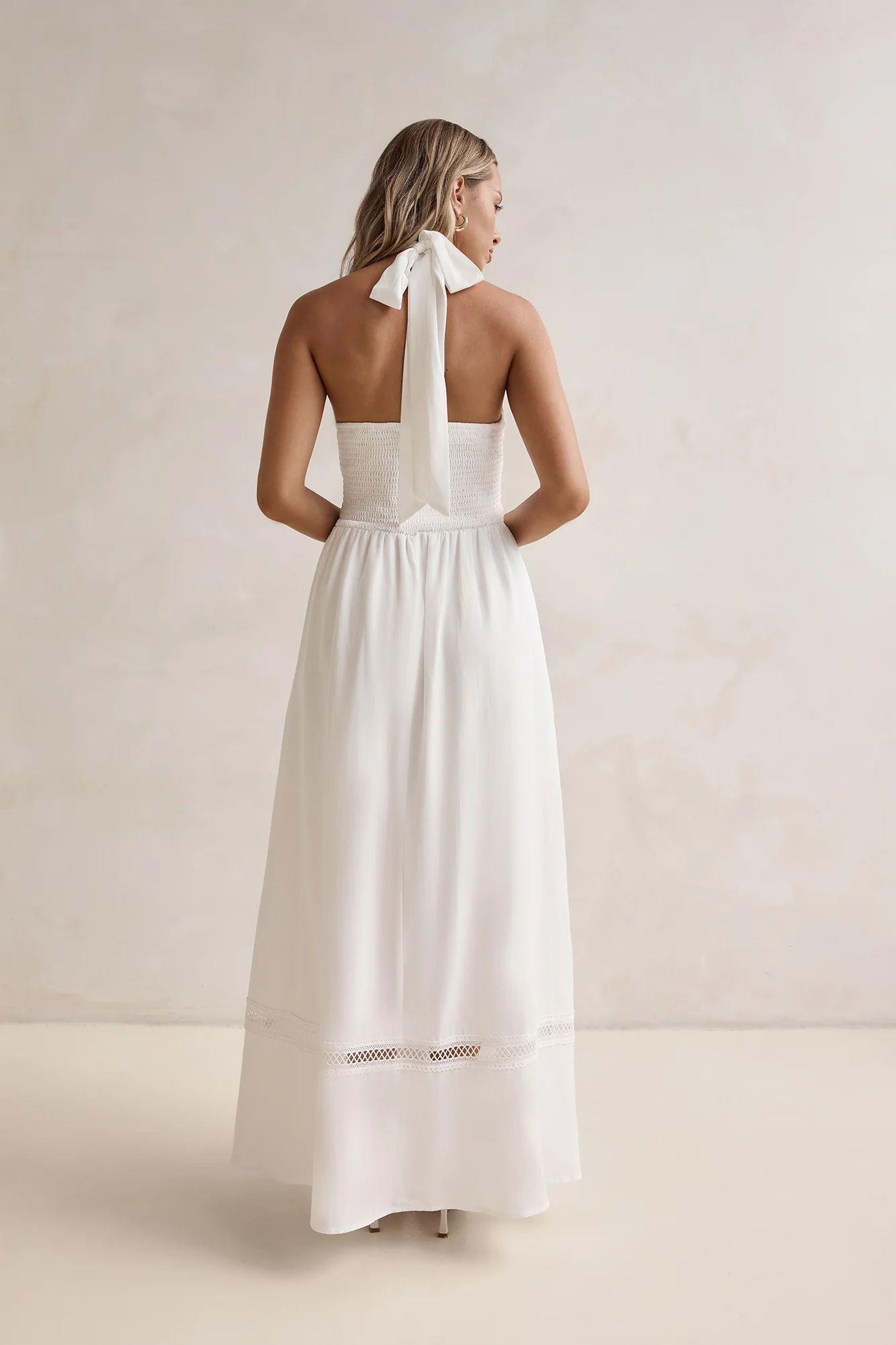 Days Of Dreaming Halter Maxi Dress White - luluinthesky