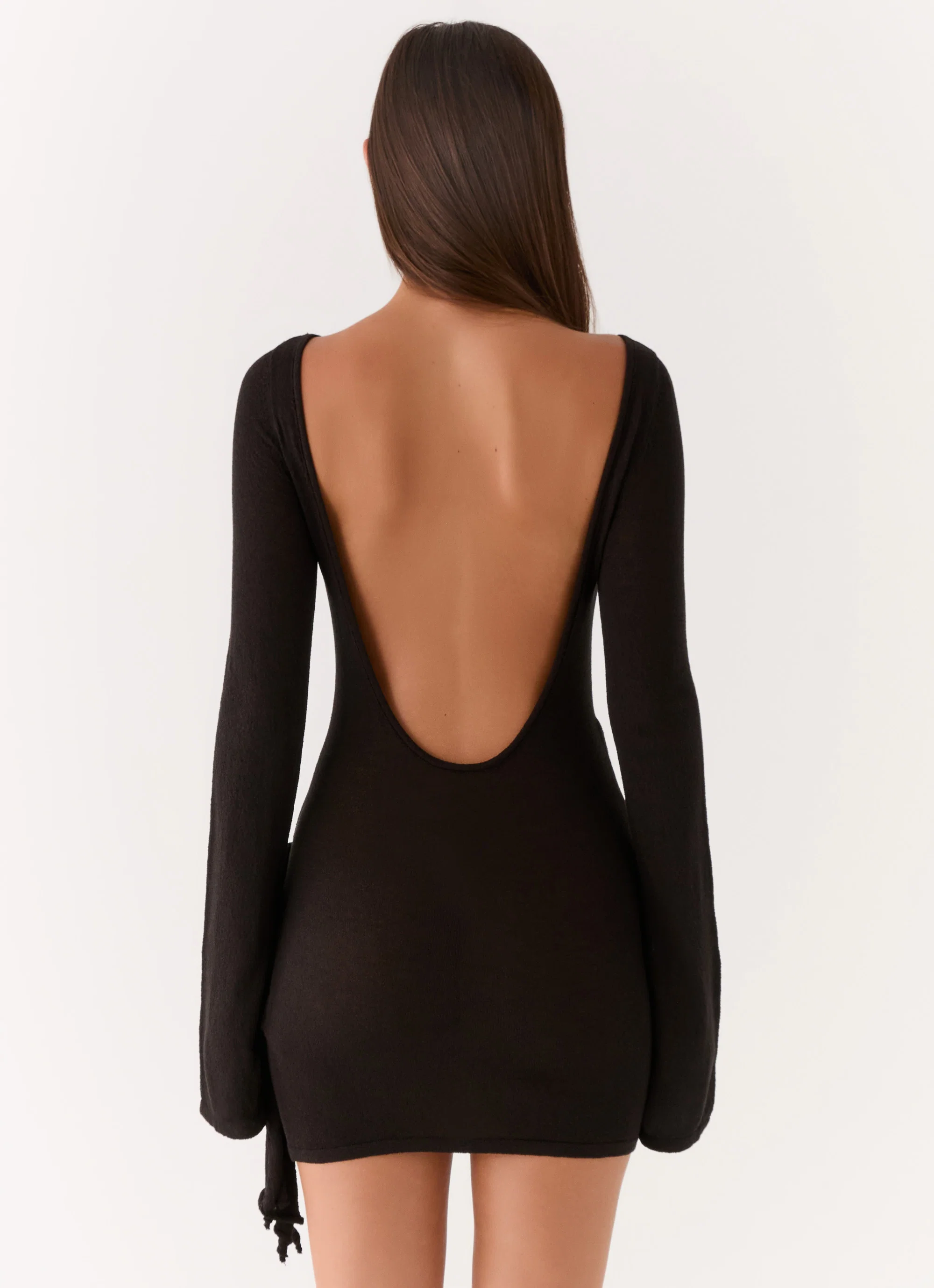 Niella Long Sleeve Wrap Mini Dress - Black
