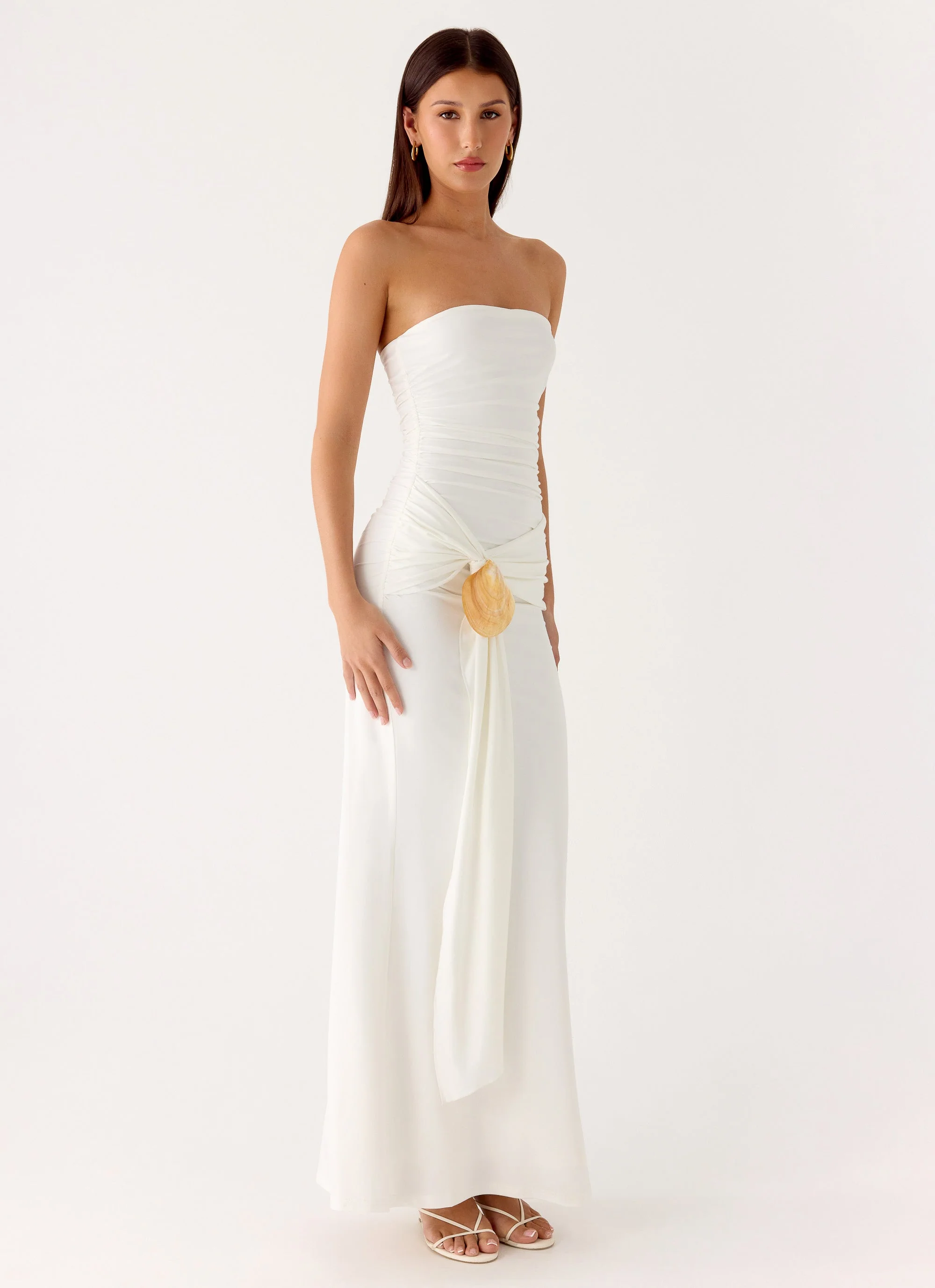 Party After Party Shell Maxi Dress - White - luluinthesky