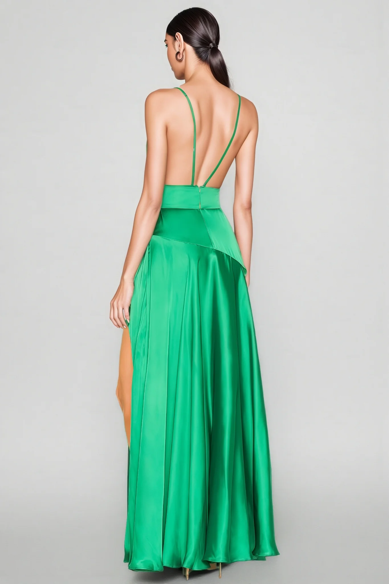 Lizzie Green Halter High Split Maxi Dress