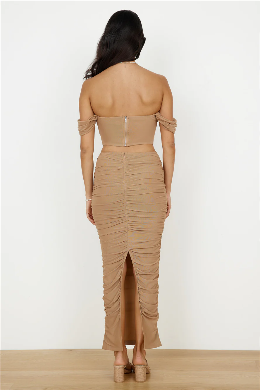 Dance Darling Crop Top Beige