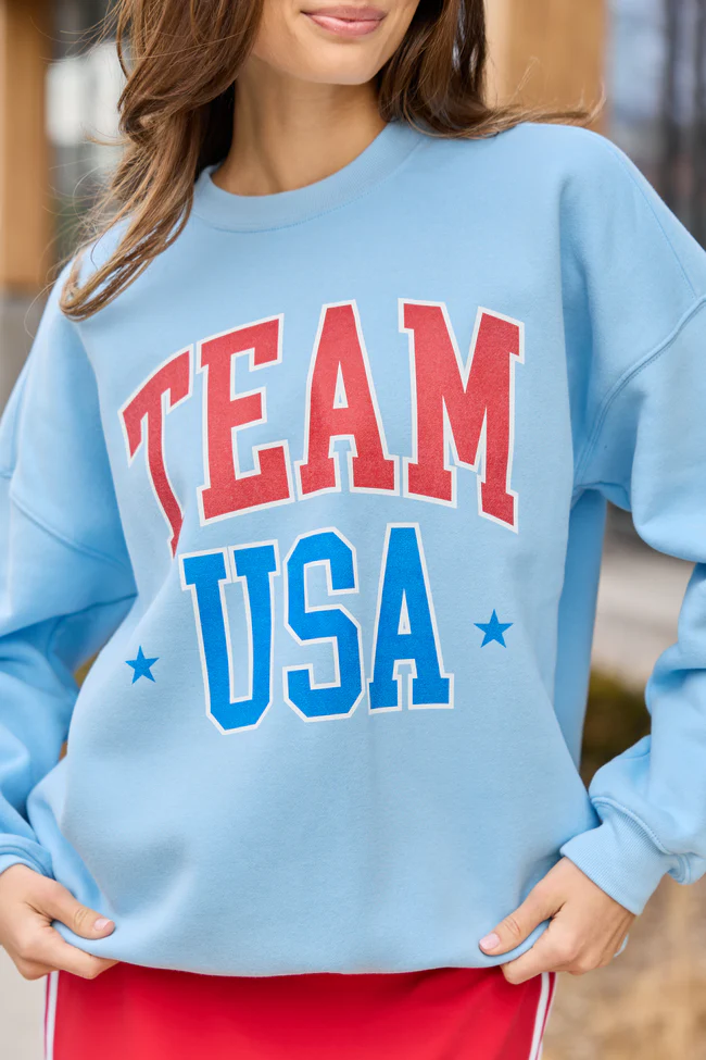 Team USA Light Blue Graphic Sweatshirt