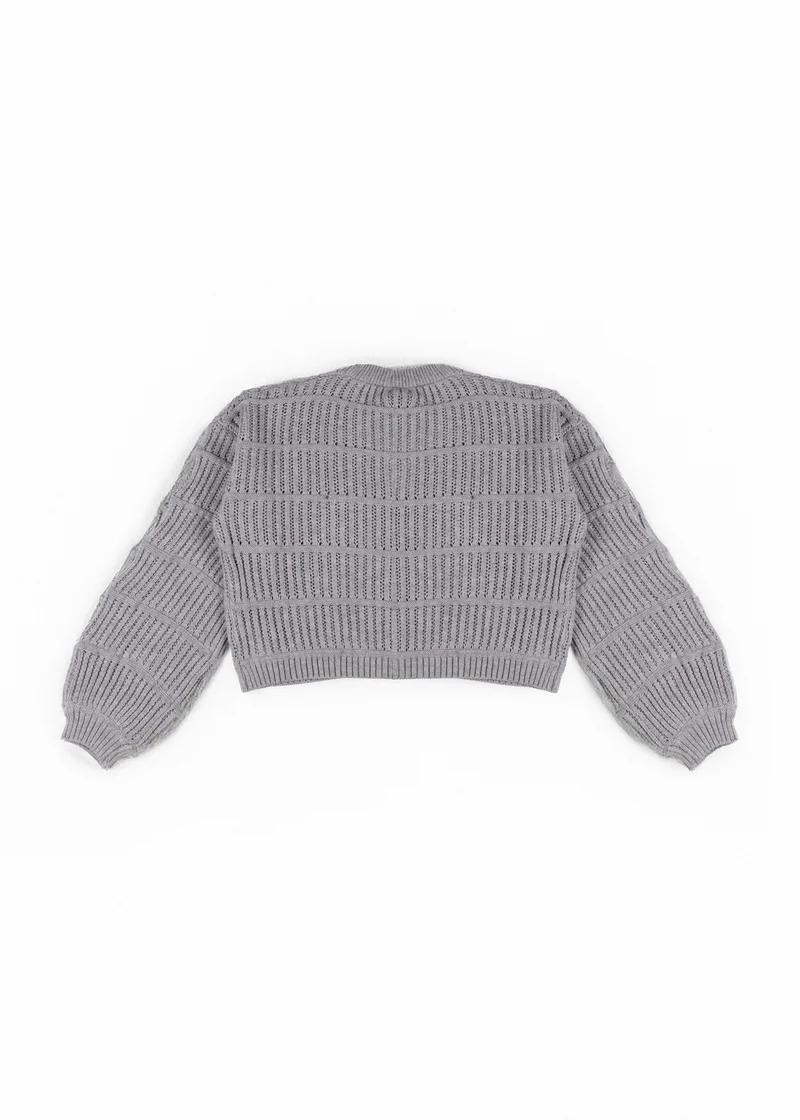 Ribbon Bow Cropped Cardigan Sweater