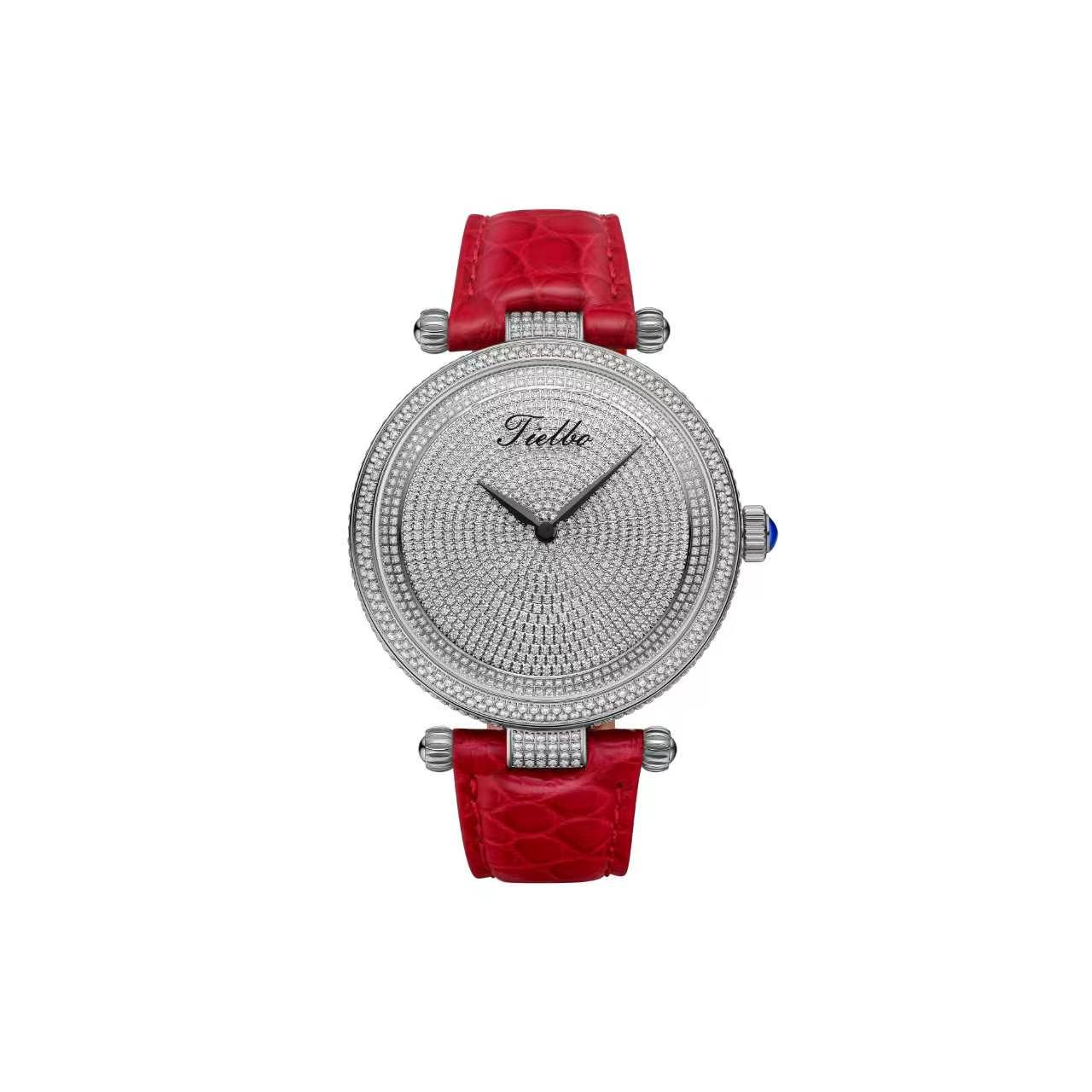 T128L Starlight Iced-Out Watch – Quartz, 42mm, Full Crystal
