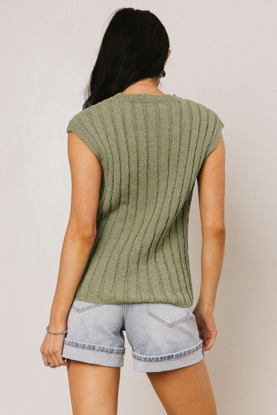 Warren Ribbed Tank in Olive