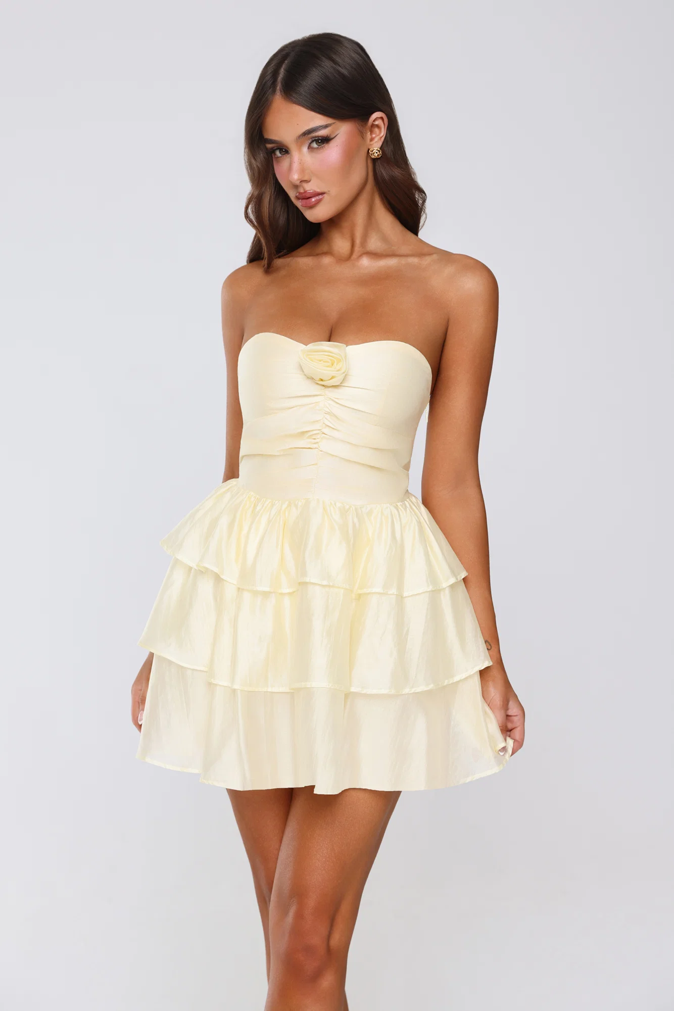 Sunshine Approved Strapless Mini Dress Yellow