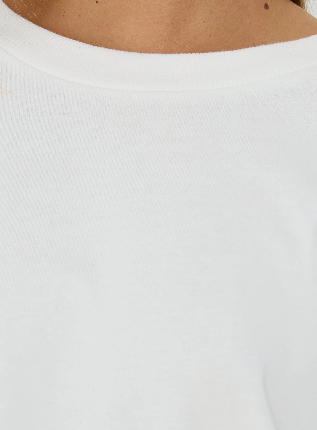 Settle Down Long Sleeve Top White