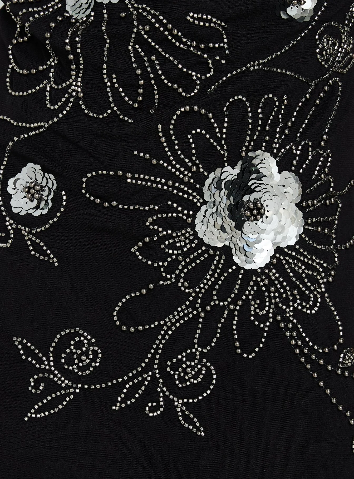 Daphie Beaded Mini Dress Black / Silver