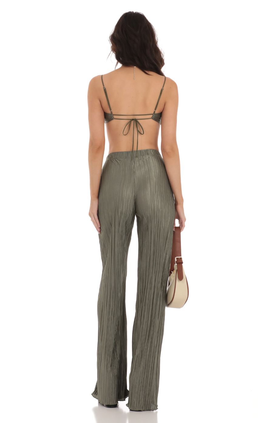 Pleated Two Piece Set in Green
