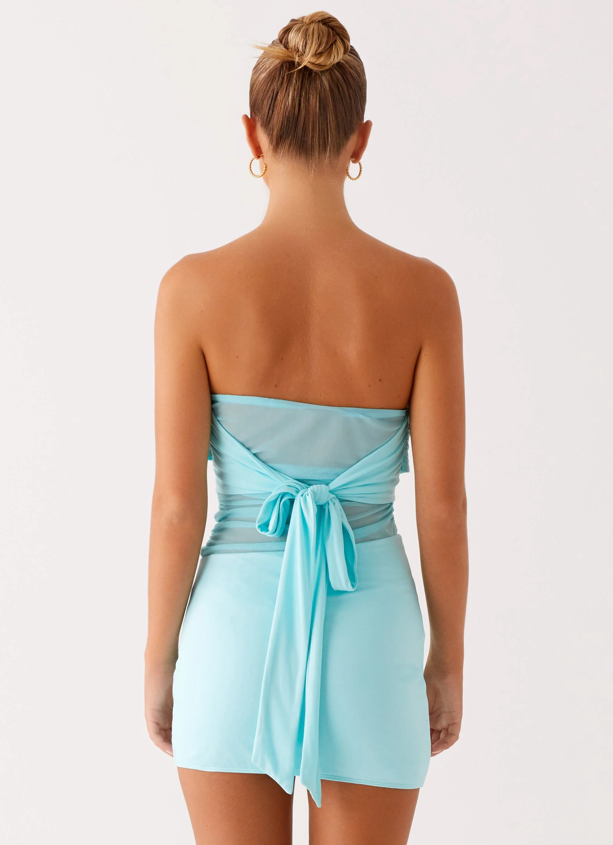 Lita Twist Mini Dress - Turquoise