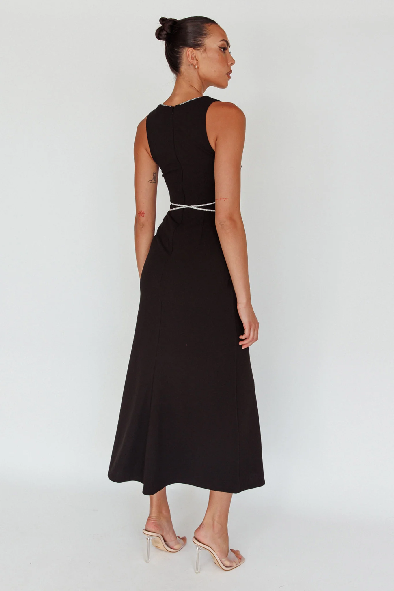 Del Sol Diamante Rope Maxi Dress Black