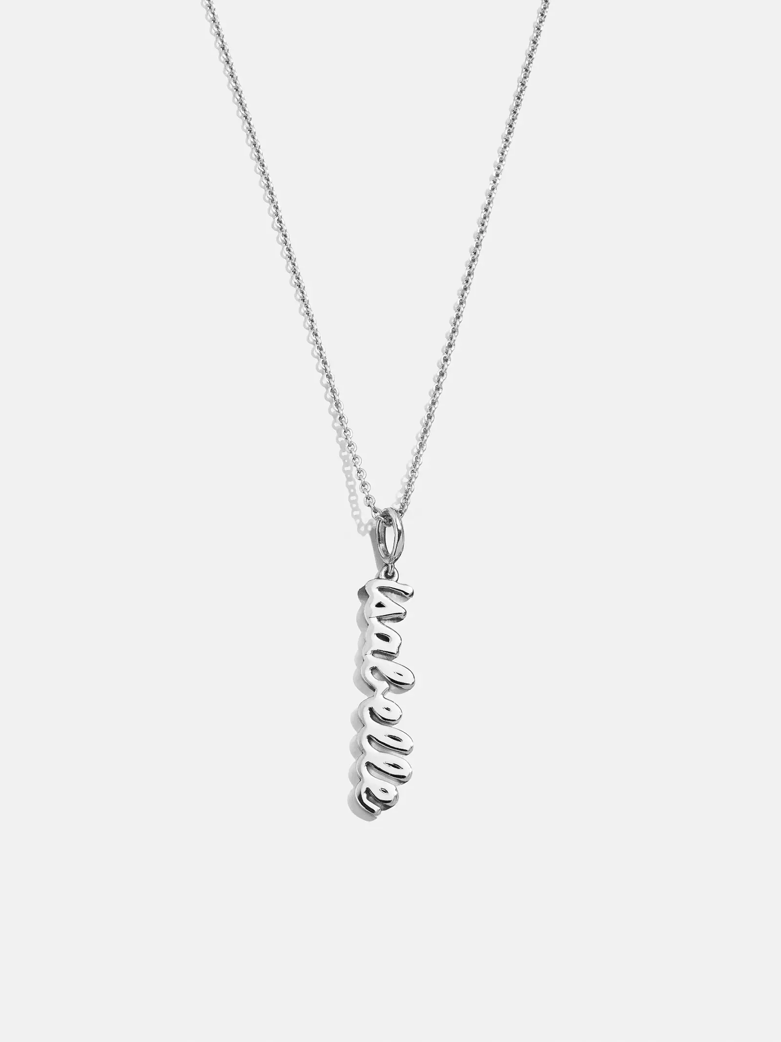 Mini Silver Script Cluster Custom Nameplate Necklace - 1 Name