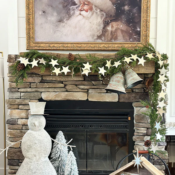 10 Feet Gold Metal Star Garland