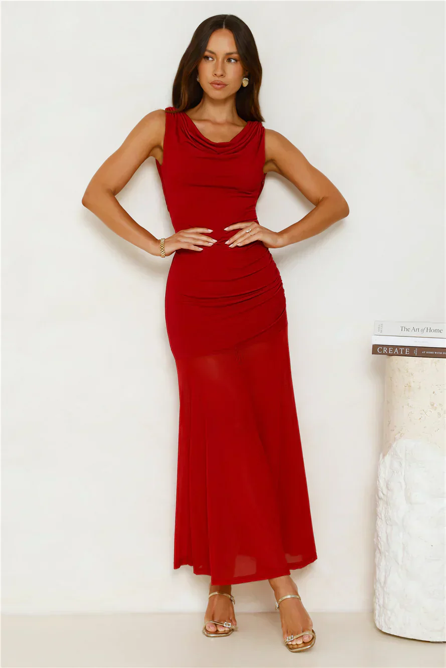 Honey Drizzle Mesh Maxi Dress