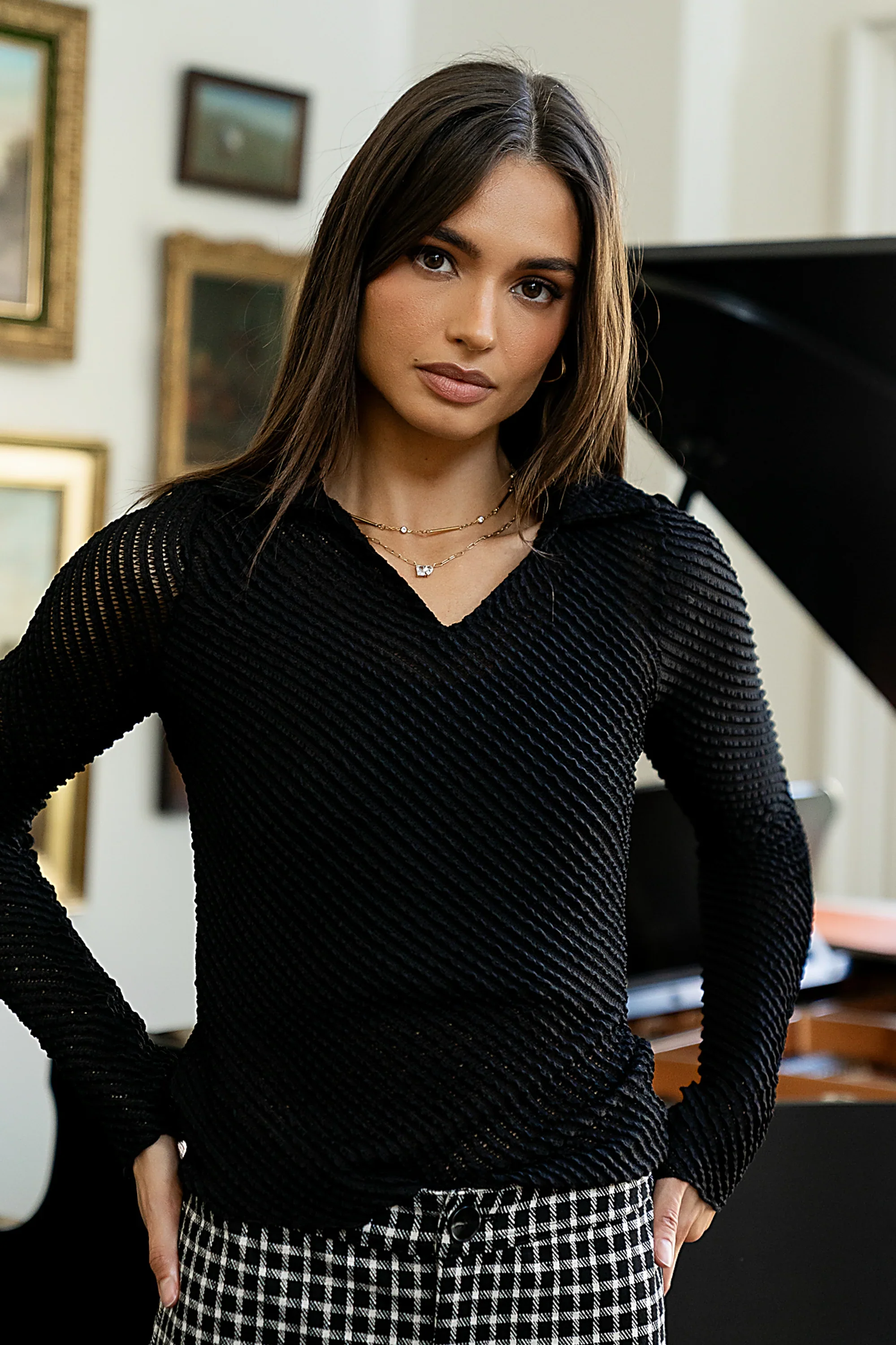 Mollie Sheer Ruffle Top