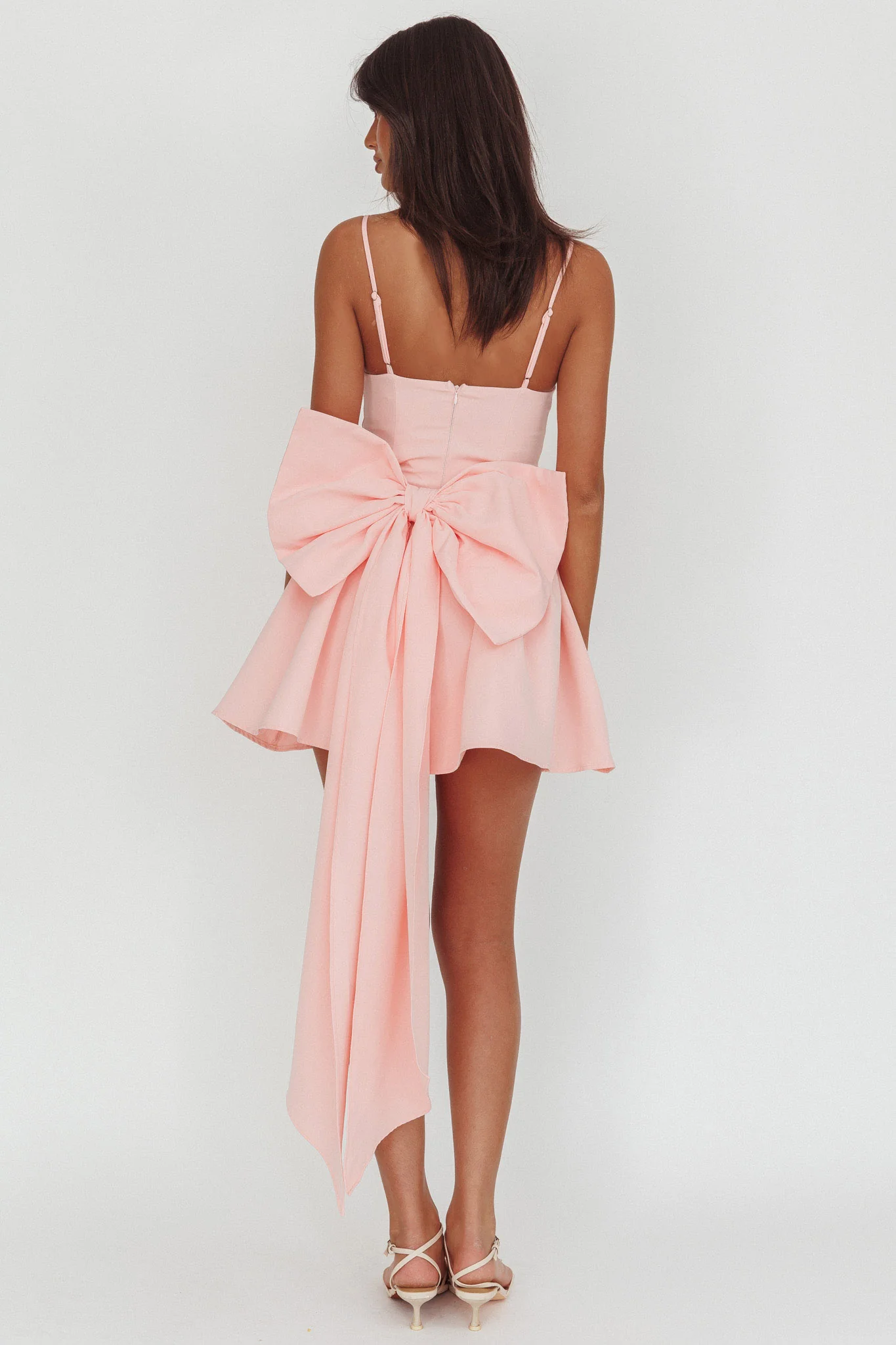 Wilder Oversized Back Bow Mini Dress Pink - luluinthesky
