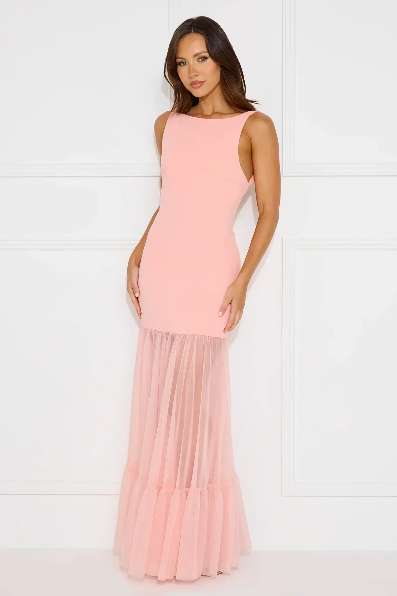 Chic Whispers Maxi Dress Pink - luluinthesky