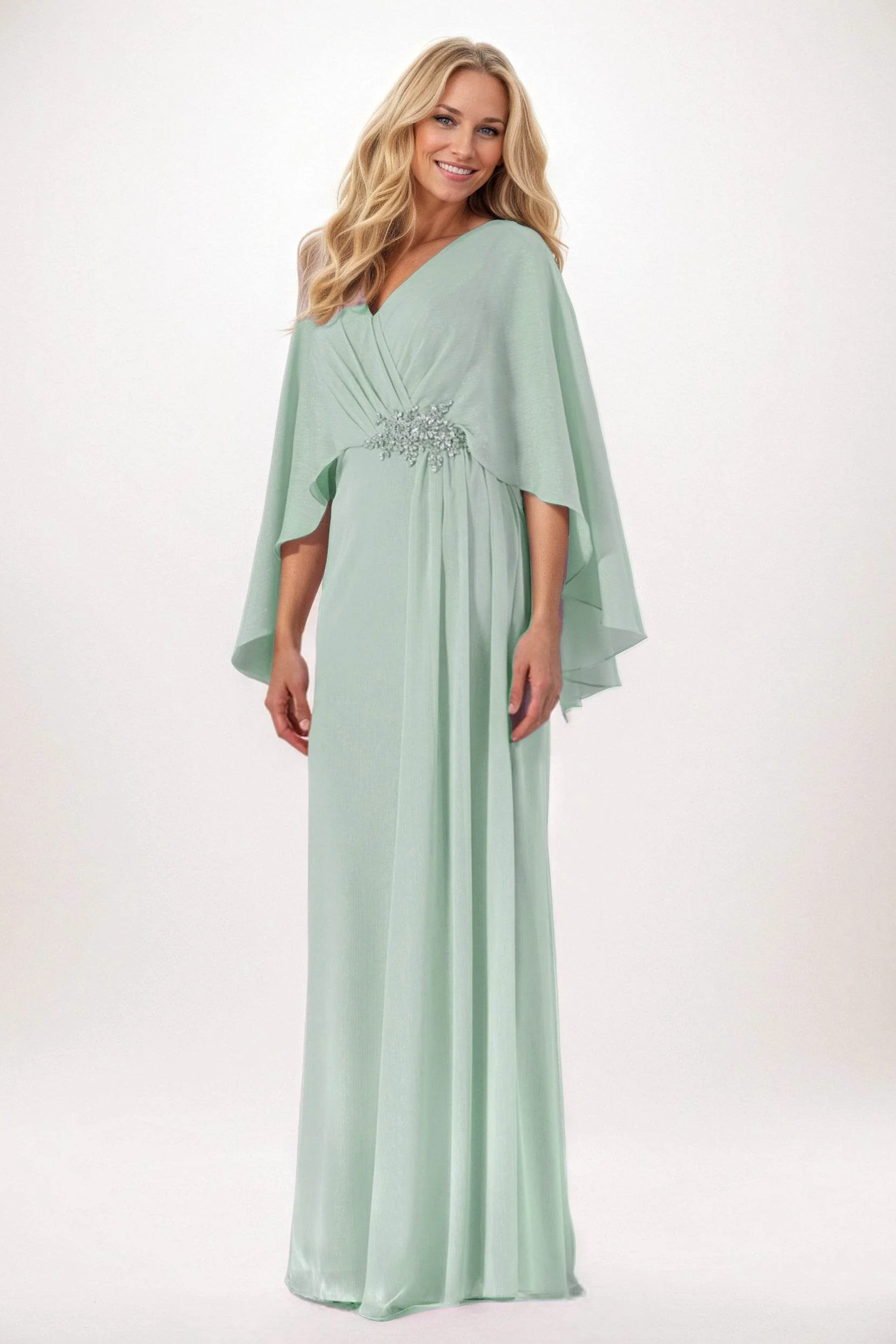 Sheath-Column Maxi Chiffon Mother of the Bride Dresses CM0389