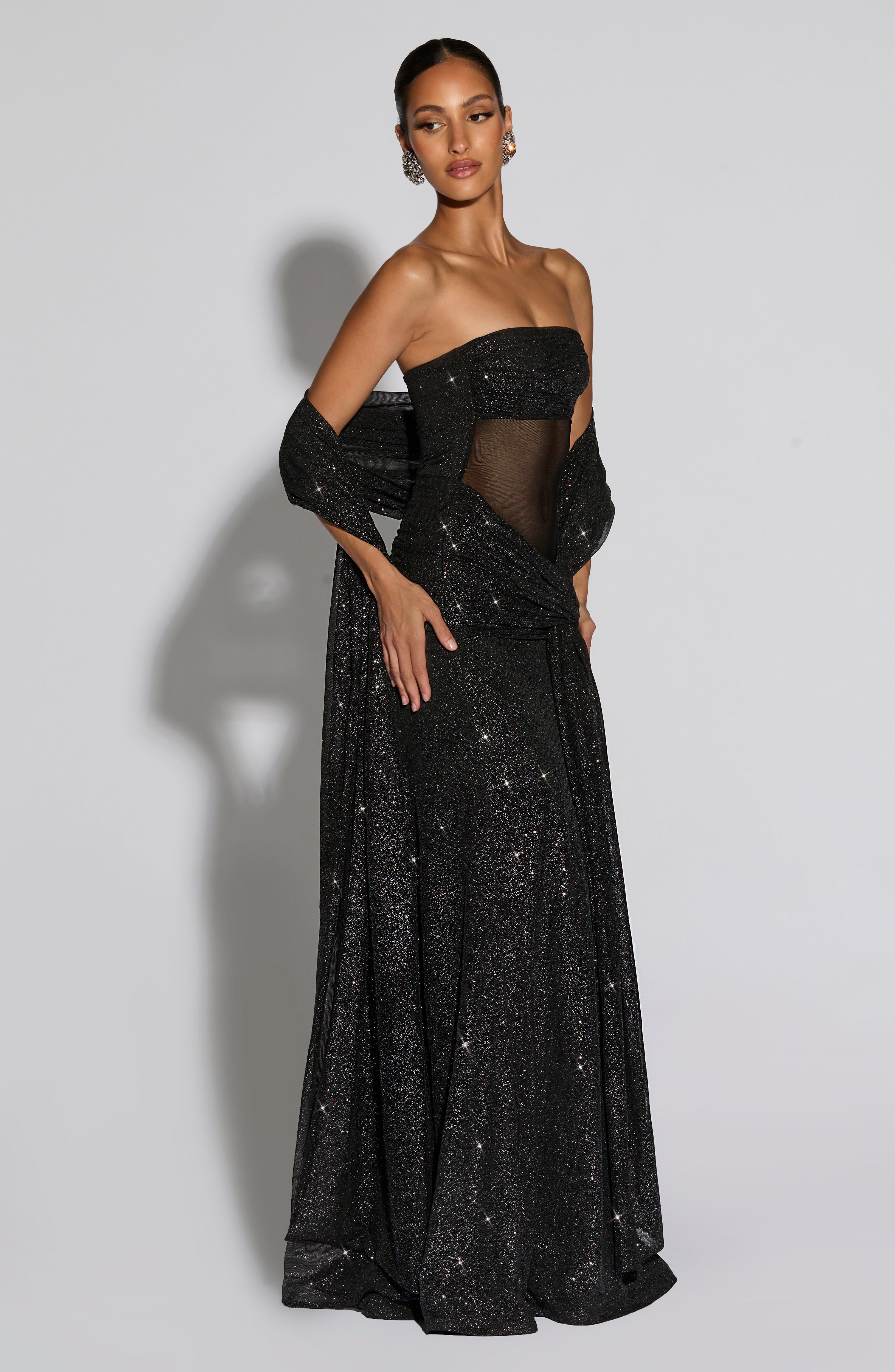 Paula Maxi Dress - Black Sparkle