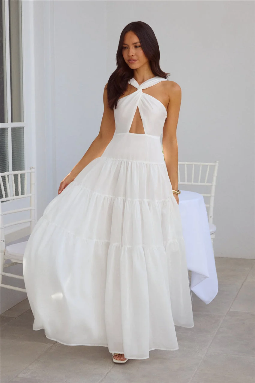 Shell Seekers Maxi Dress White - luluinthesky