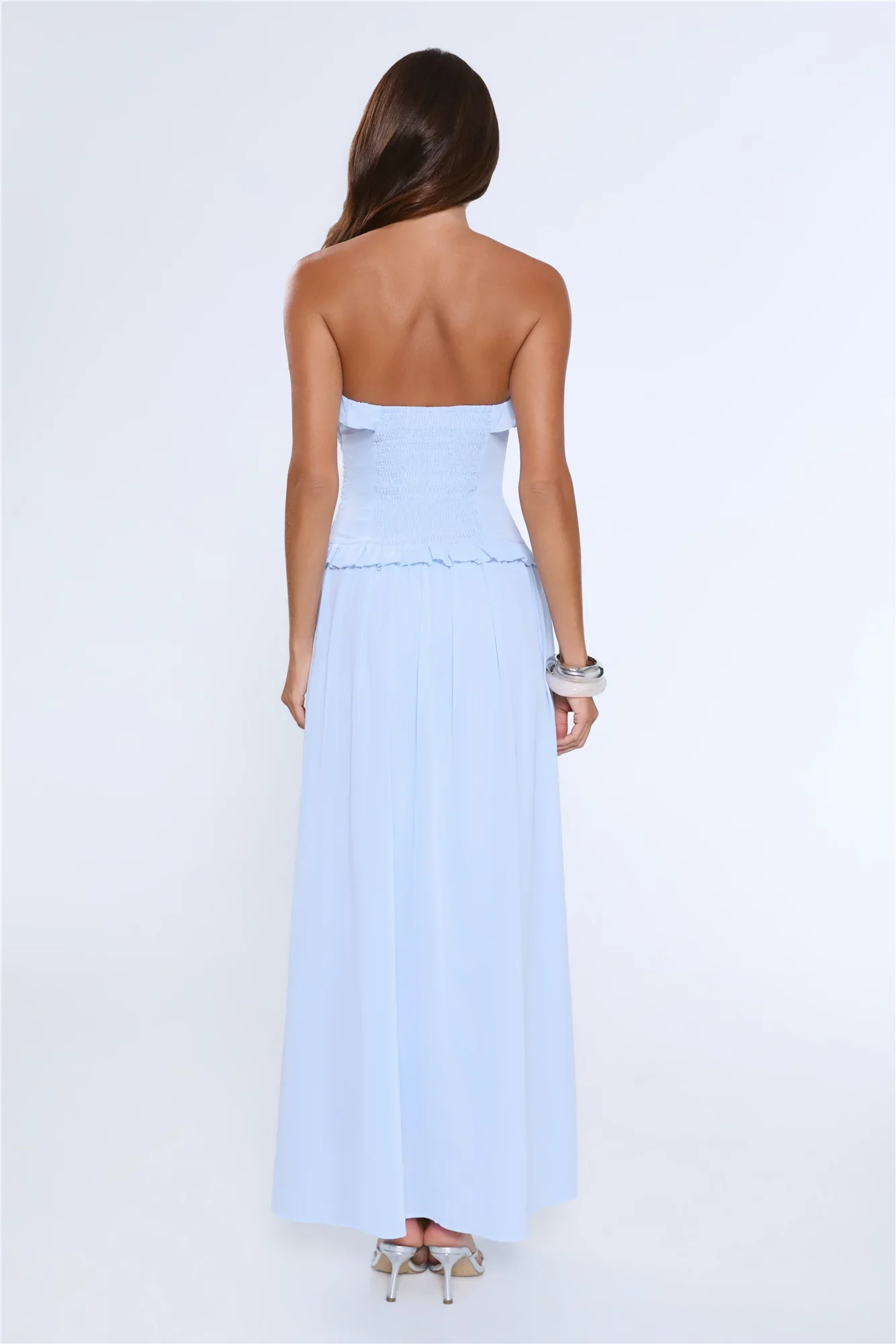 Hour Whispers Strapless Maxi Dress Blue