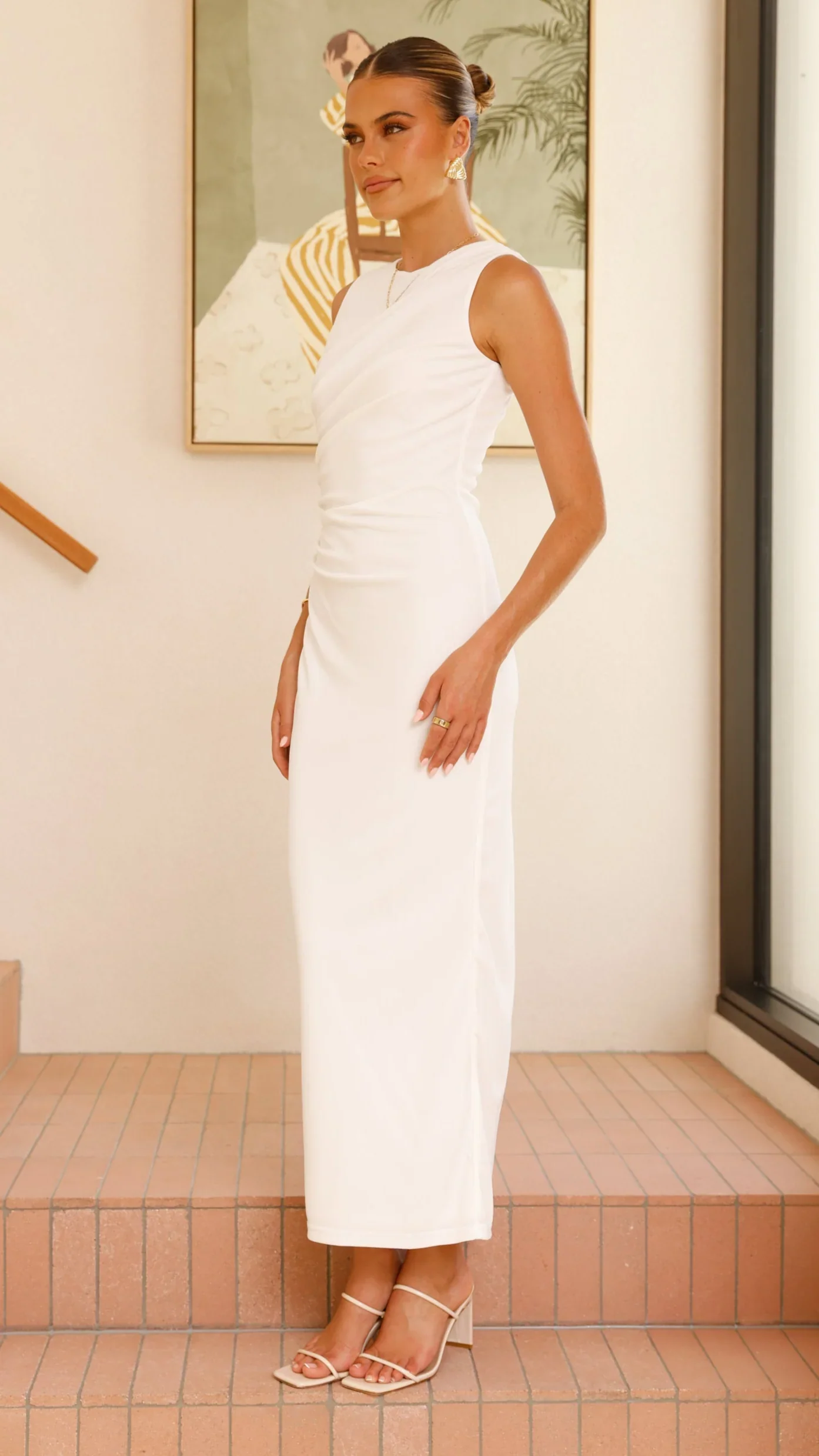 Sarsha Boatneck Maxi Dress - White - luluinthesky