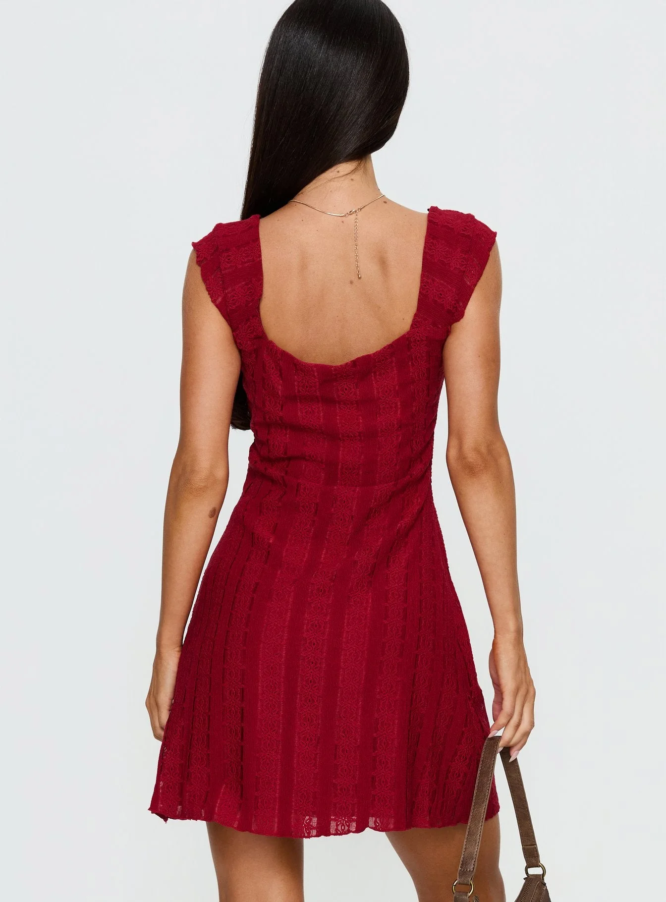 Kirrisen Textured Mini Dress Red