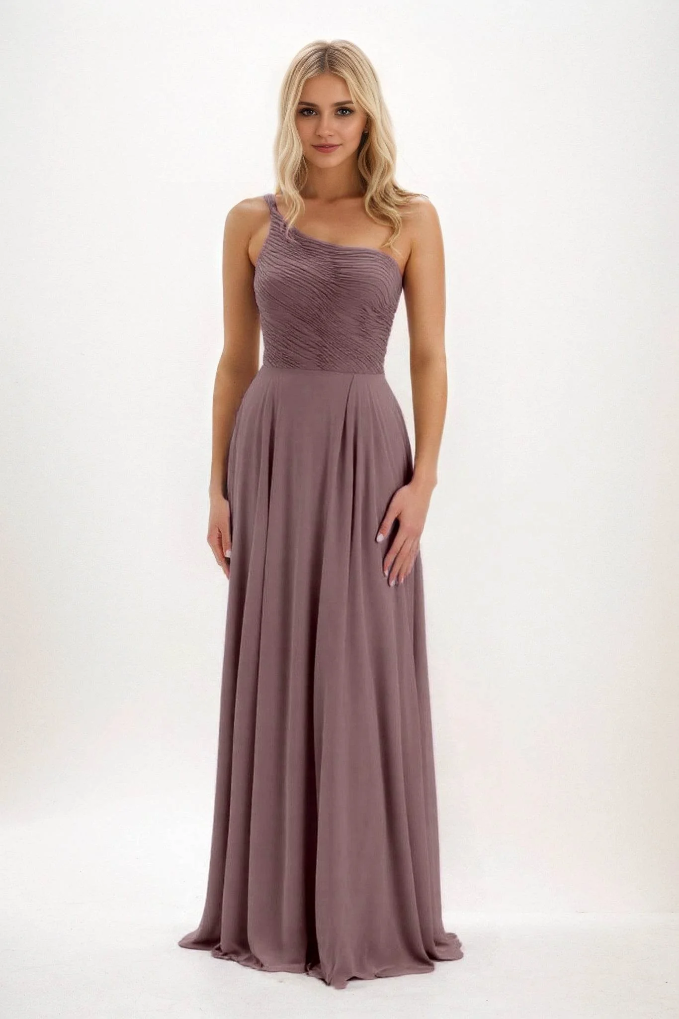 A-Line Maxi Chiffon Bridesmaid Dress CB0858