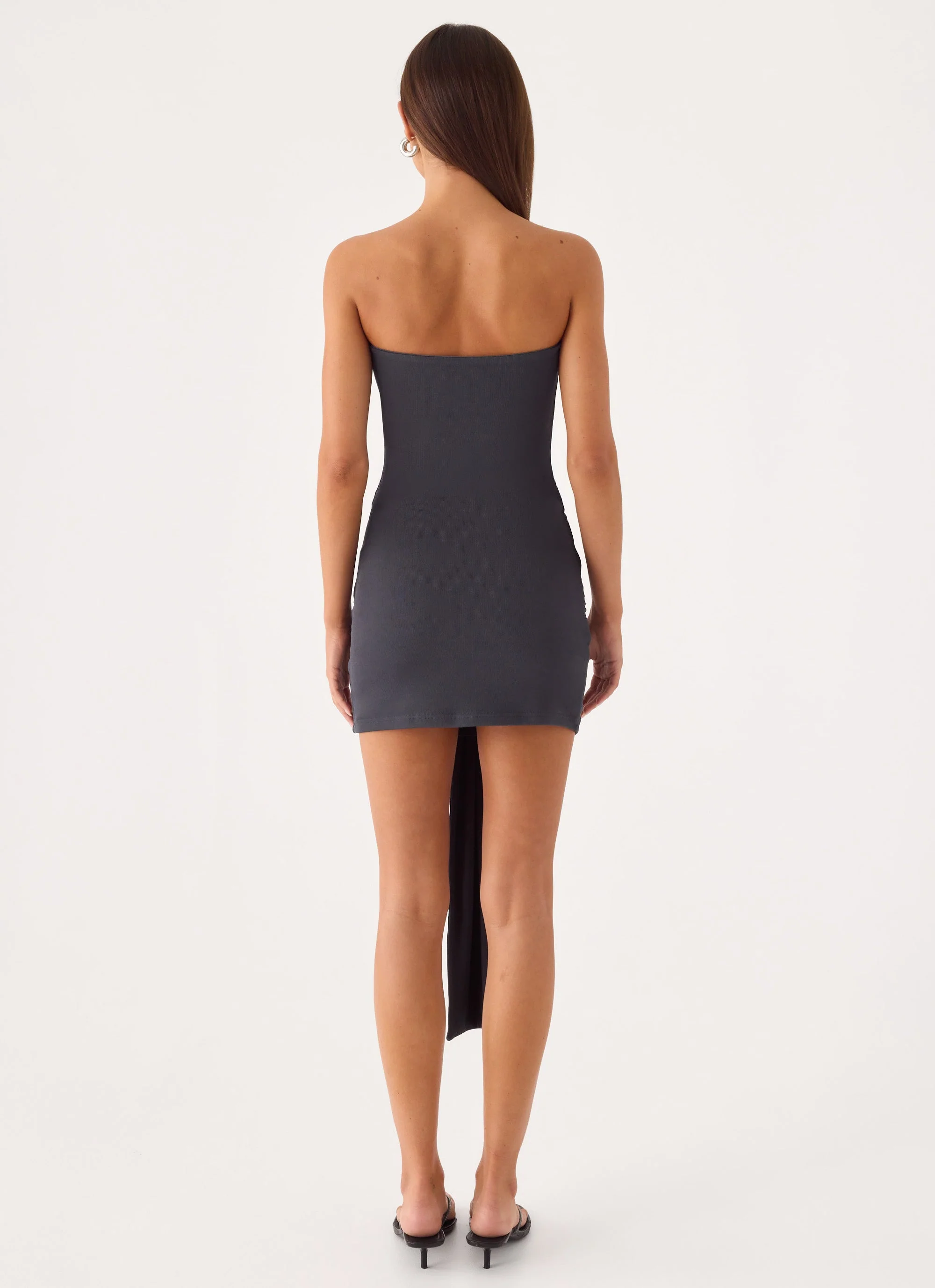 Jiliana Strapless Mini Dress - Charcoal - luluinthesky