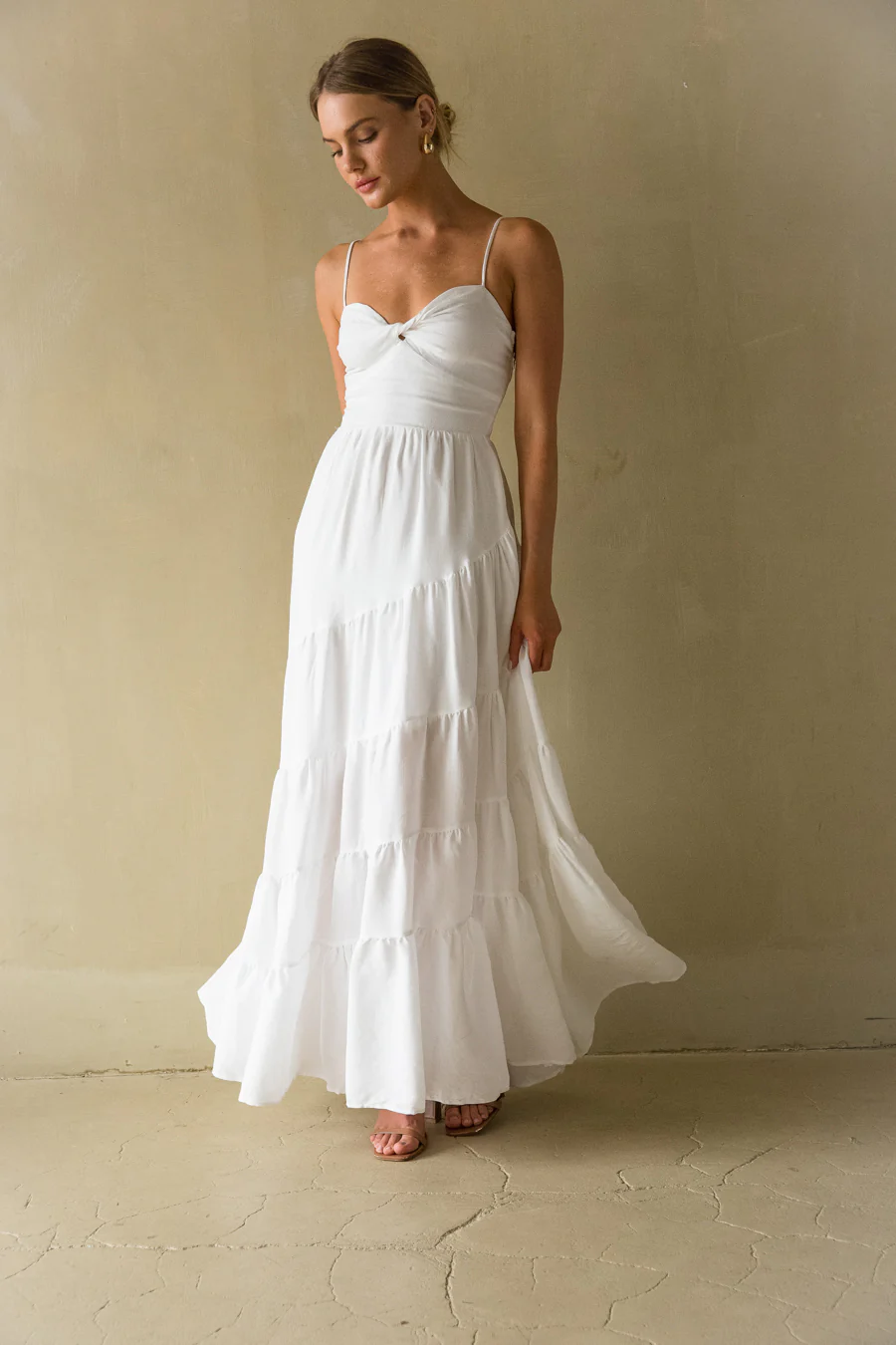 Donna Twist Front Maxi Dress - luluinthesky