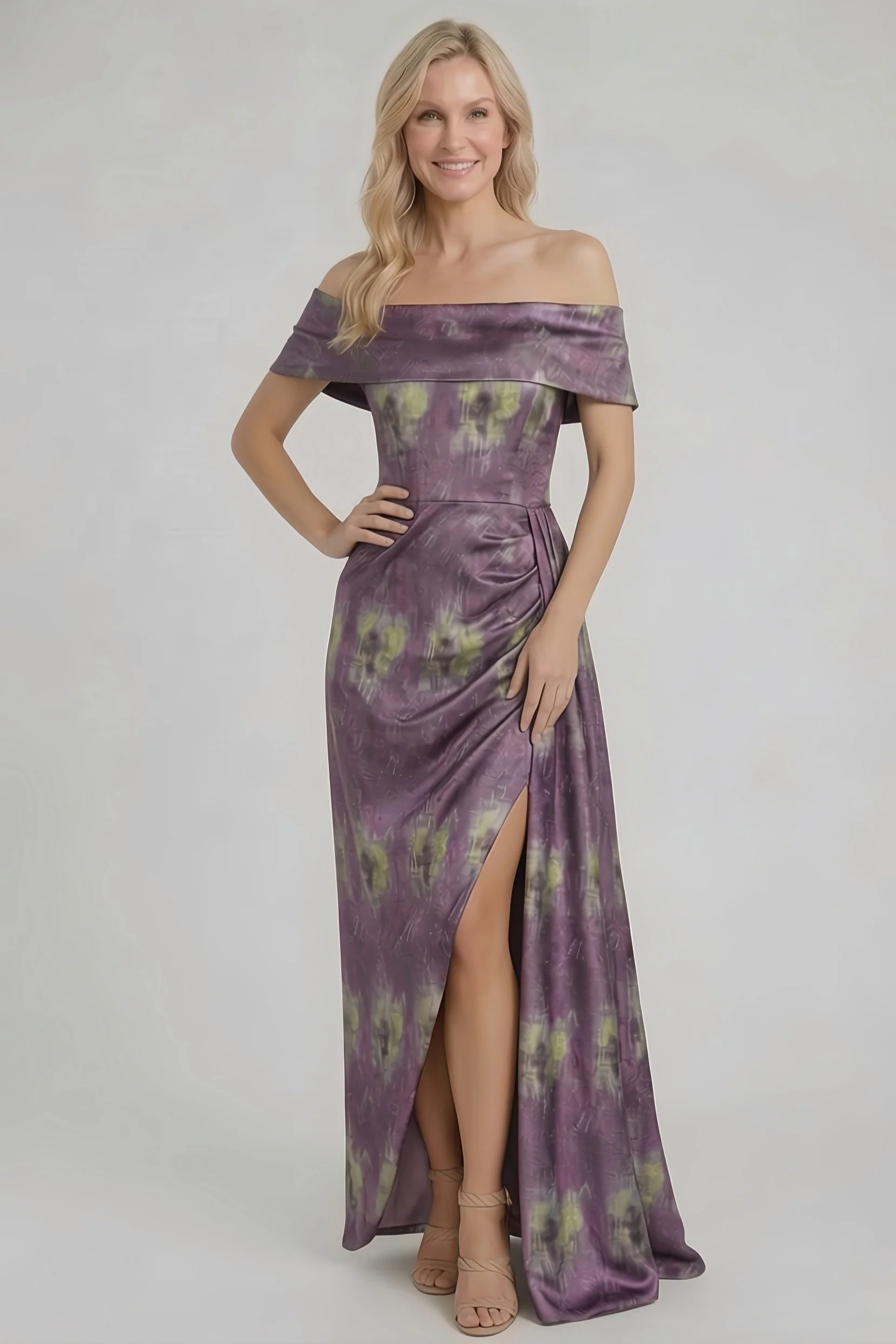 Sheath-Column Floor Length Jacquard Mother of the Bride Dress CM0420