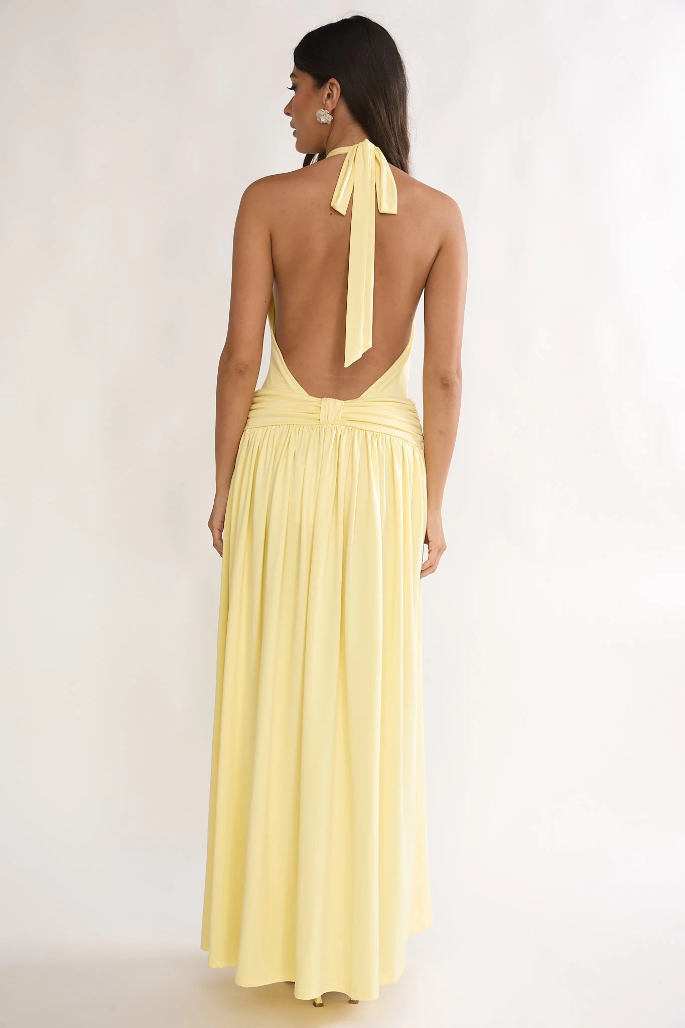 Trouville Backless Halter Maxi Dress Sunflower