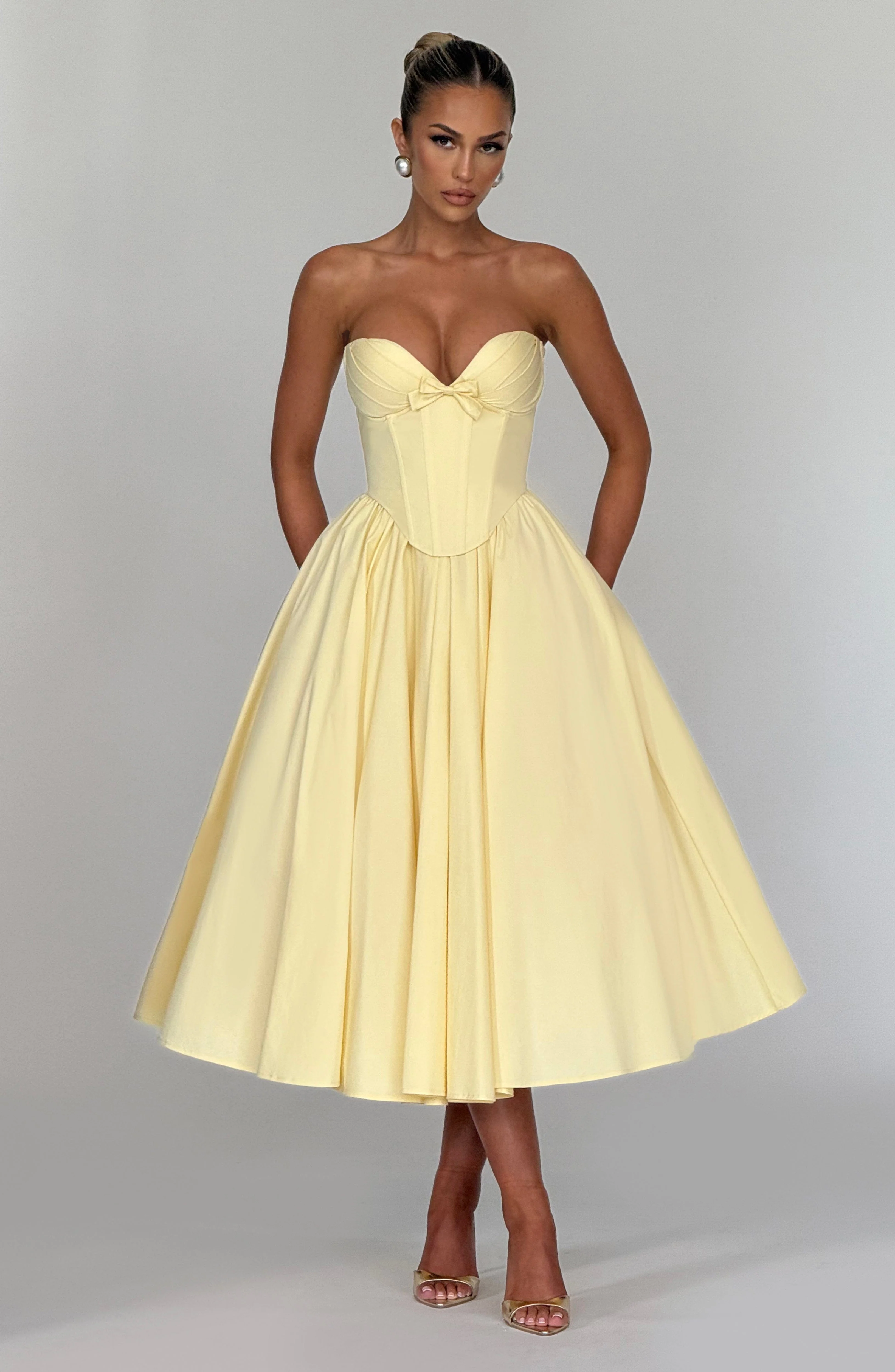 Prim Midi Dress - Lemon