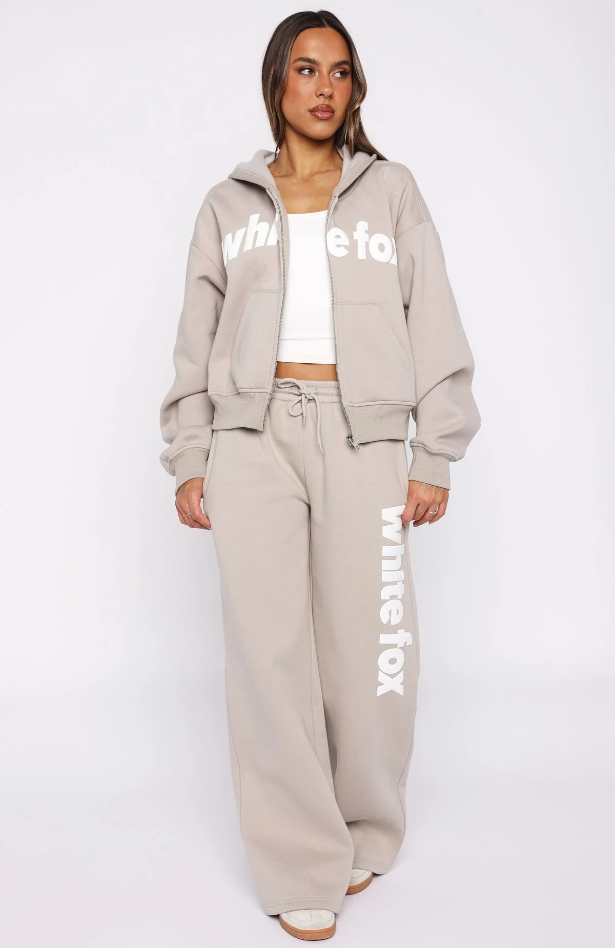 From The Archives Kenzie Boxy Zip Front Hoodie Moon