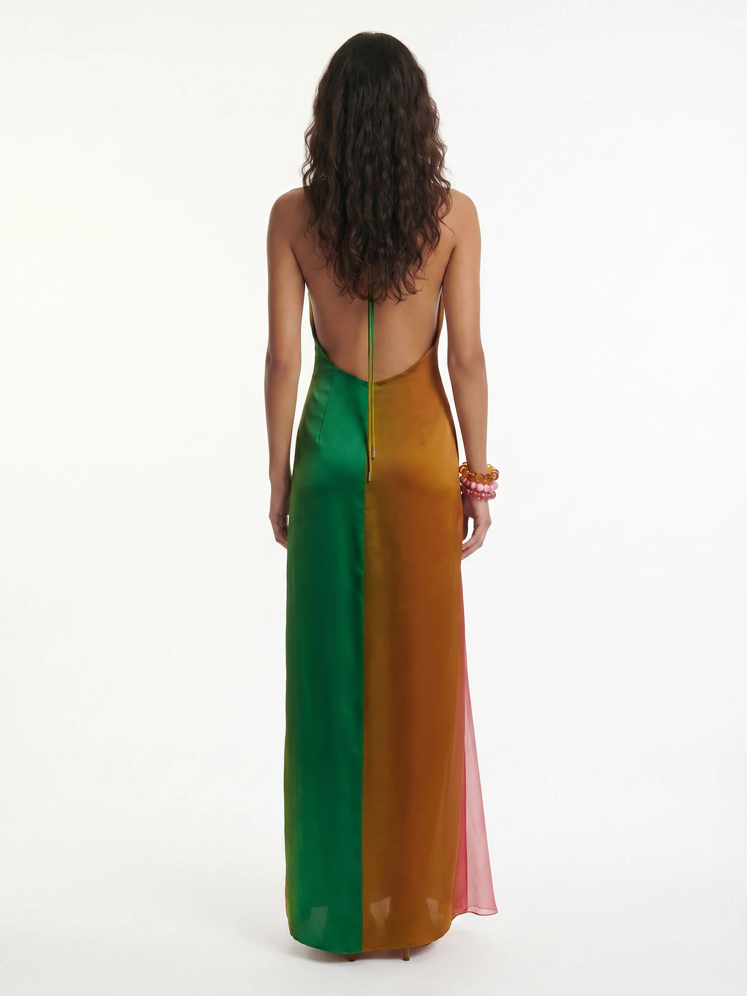 Rainbow Twist Halter Gradient Maxi Dress