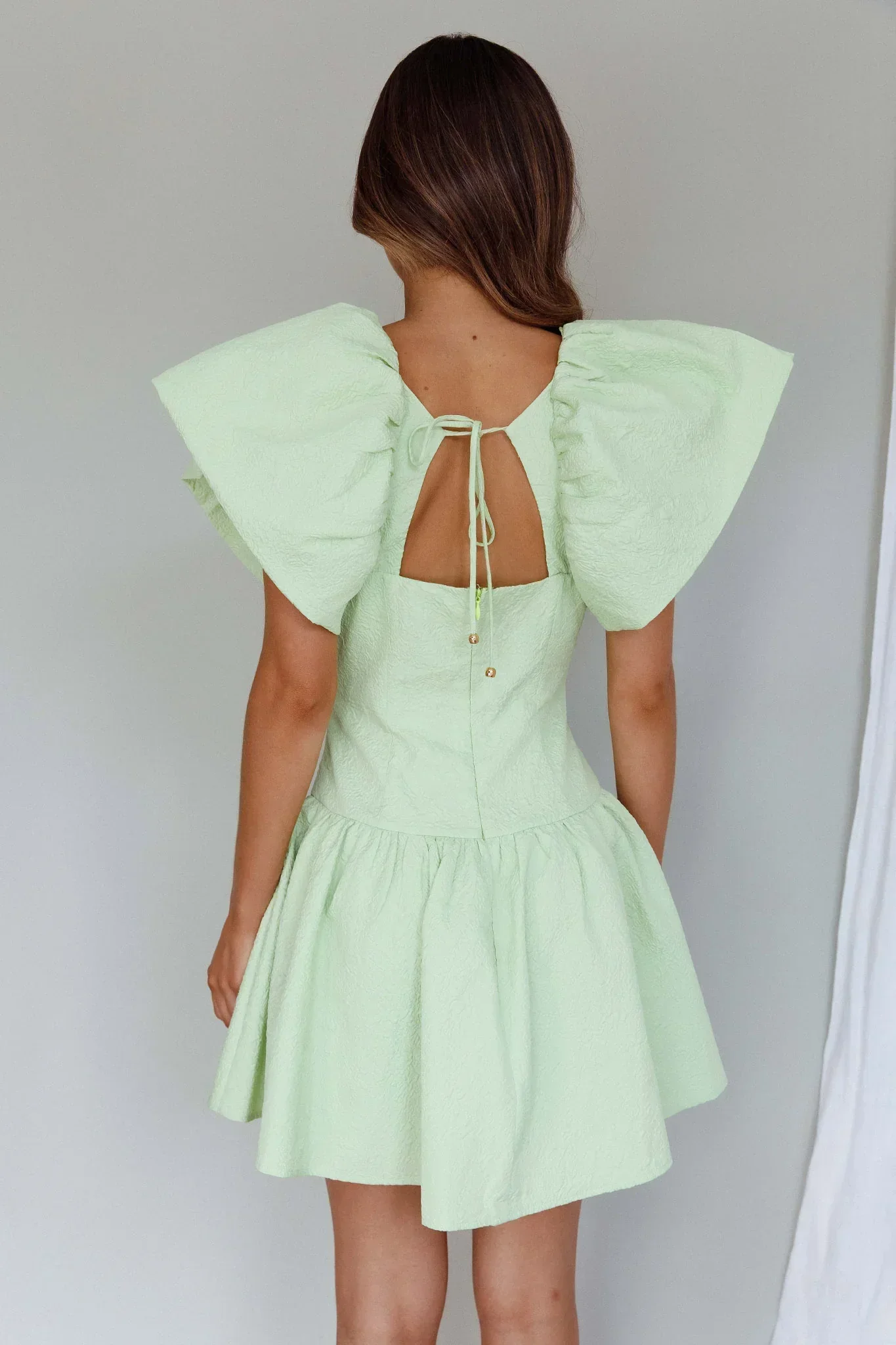 Self Love Flounce Hem Dress Lime - luluinthesky