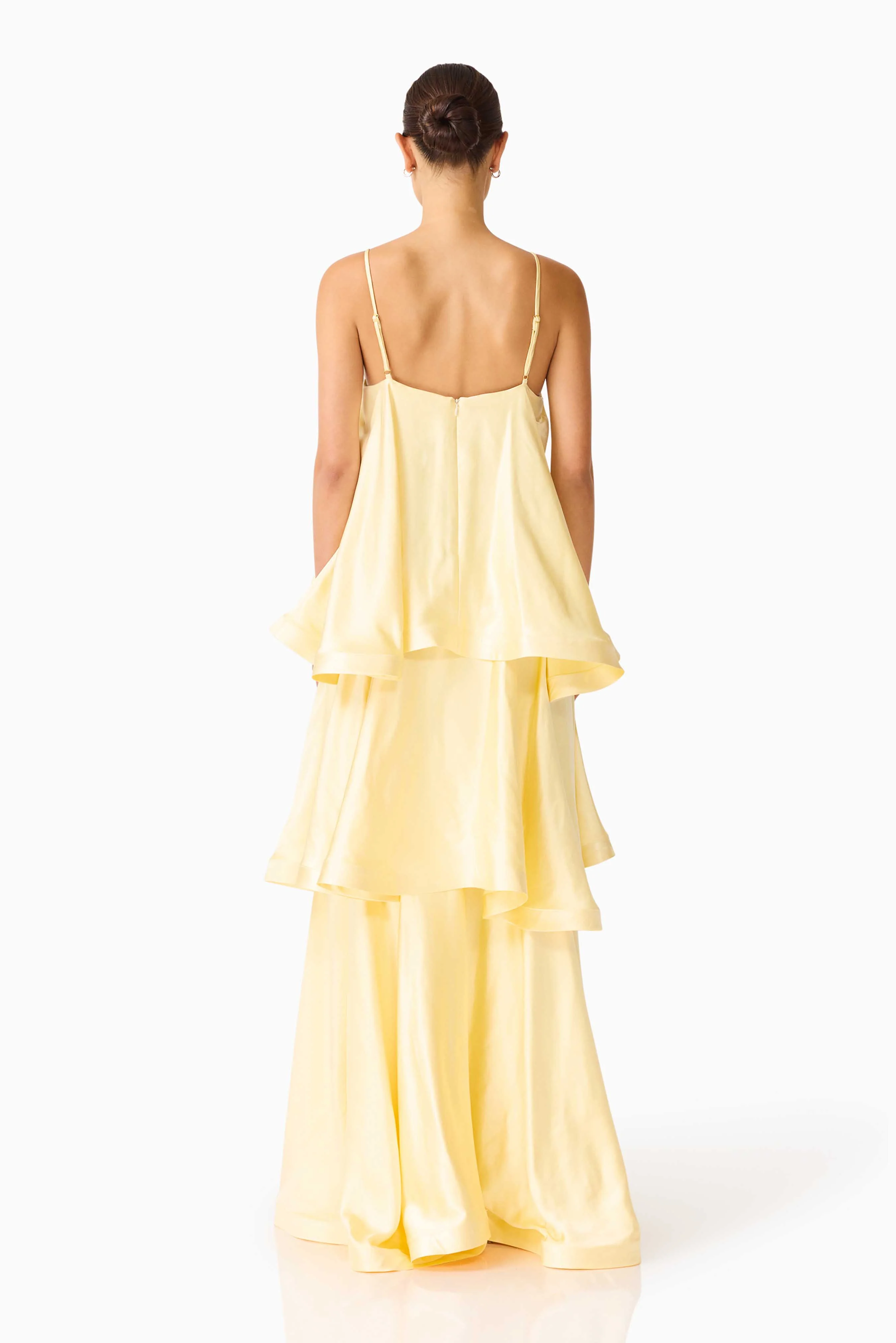 Tilly Tiered Maxi Dress in Butter Yellow