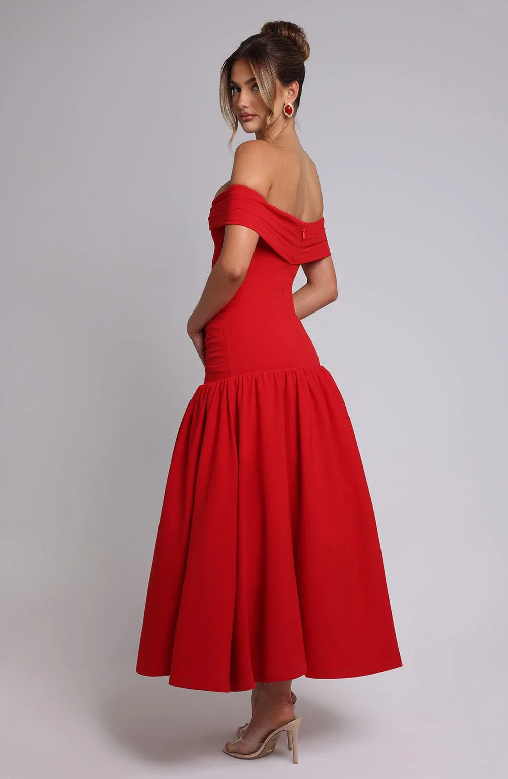 Wilhelmina Midaxi Dress - Red