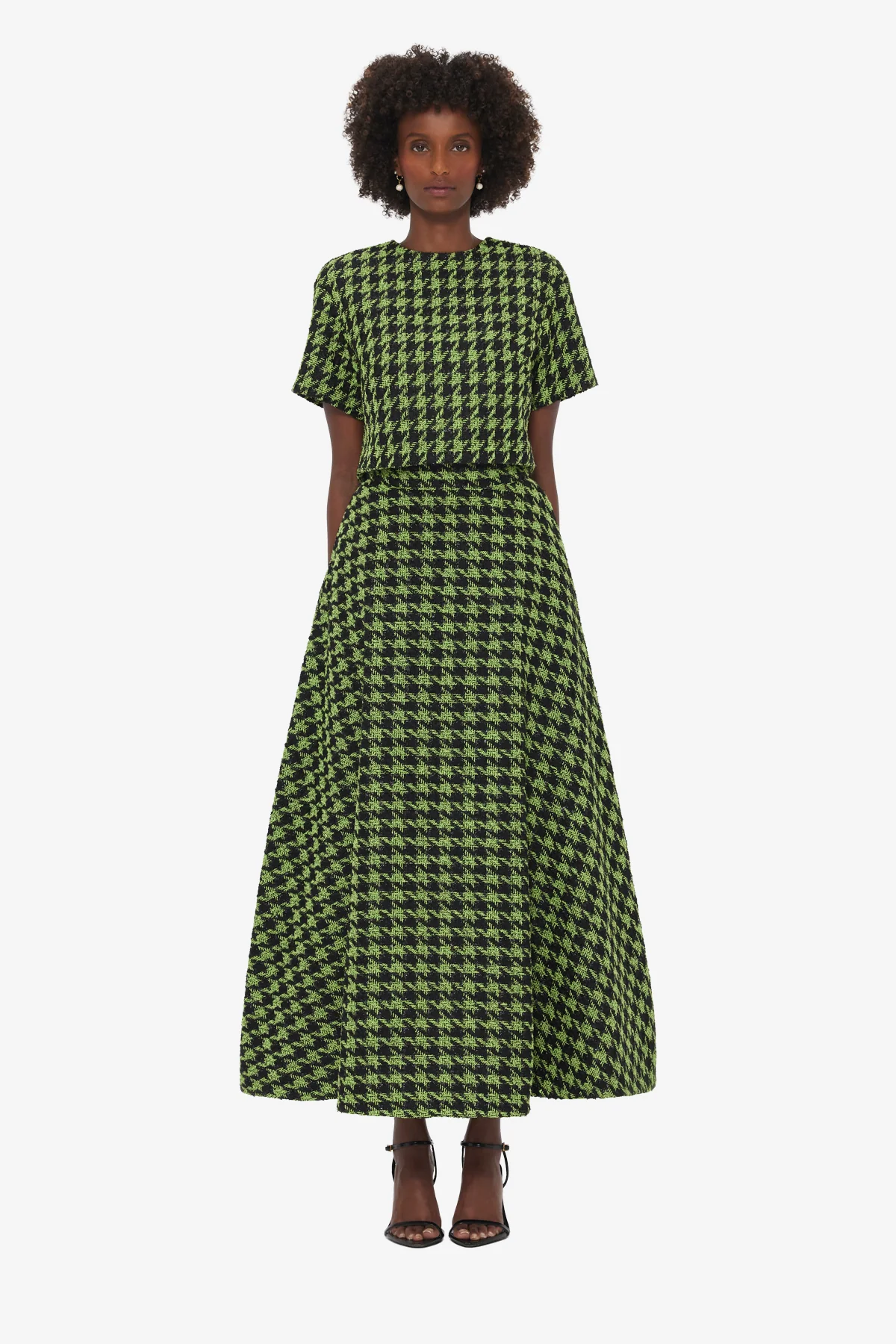 Rosalyn Tweed Maxi Skirt - Houndstooth