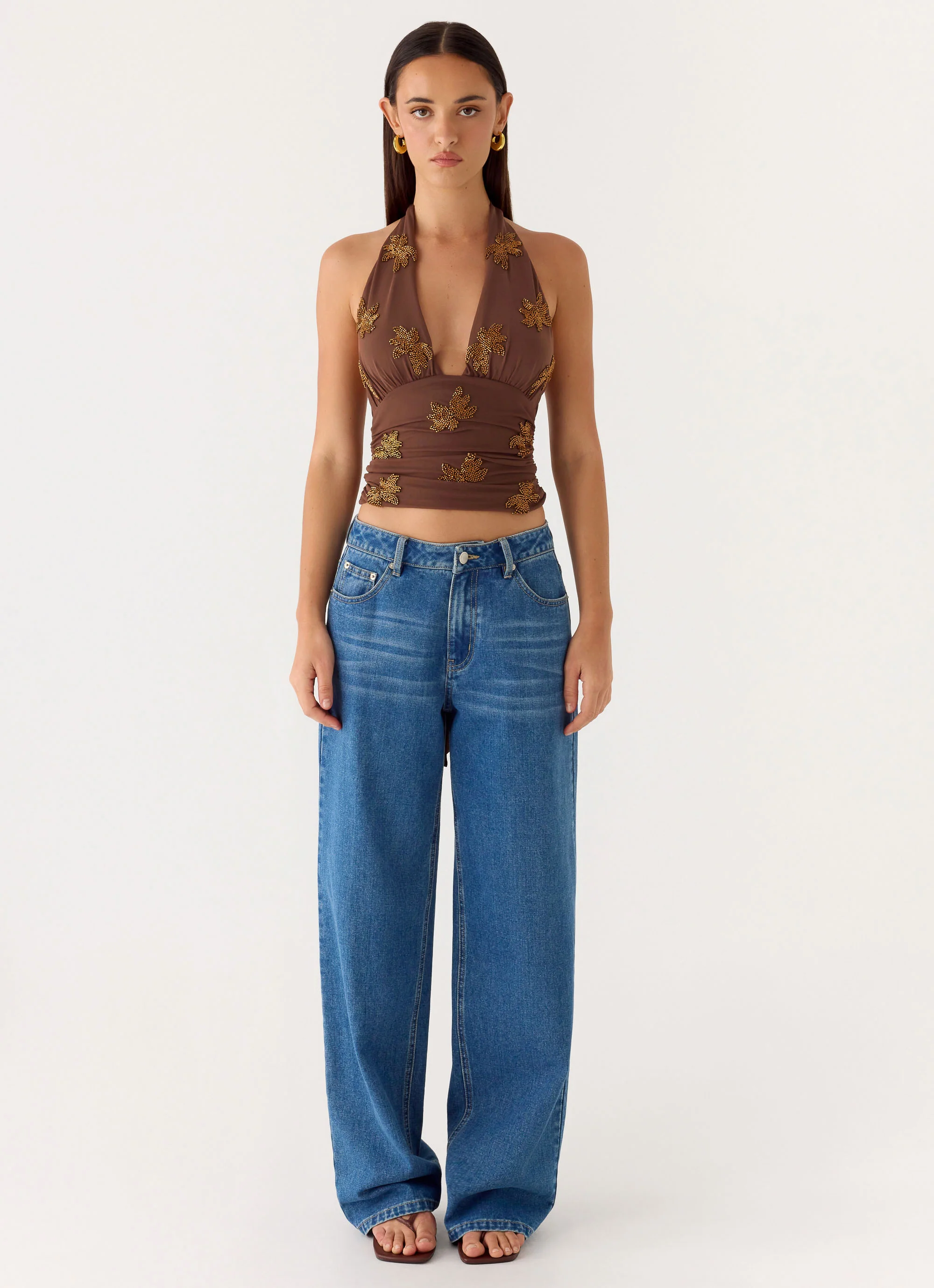 Malachi Beaded Top - Chocolate