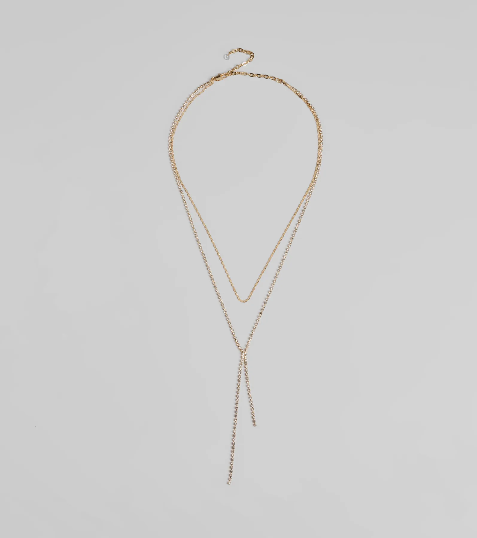 Chic And Dainty Rhinestone Layered Necklace