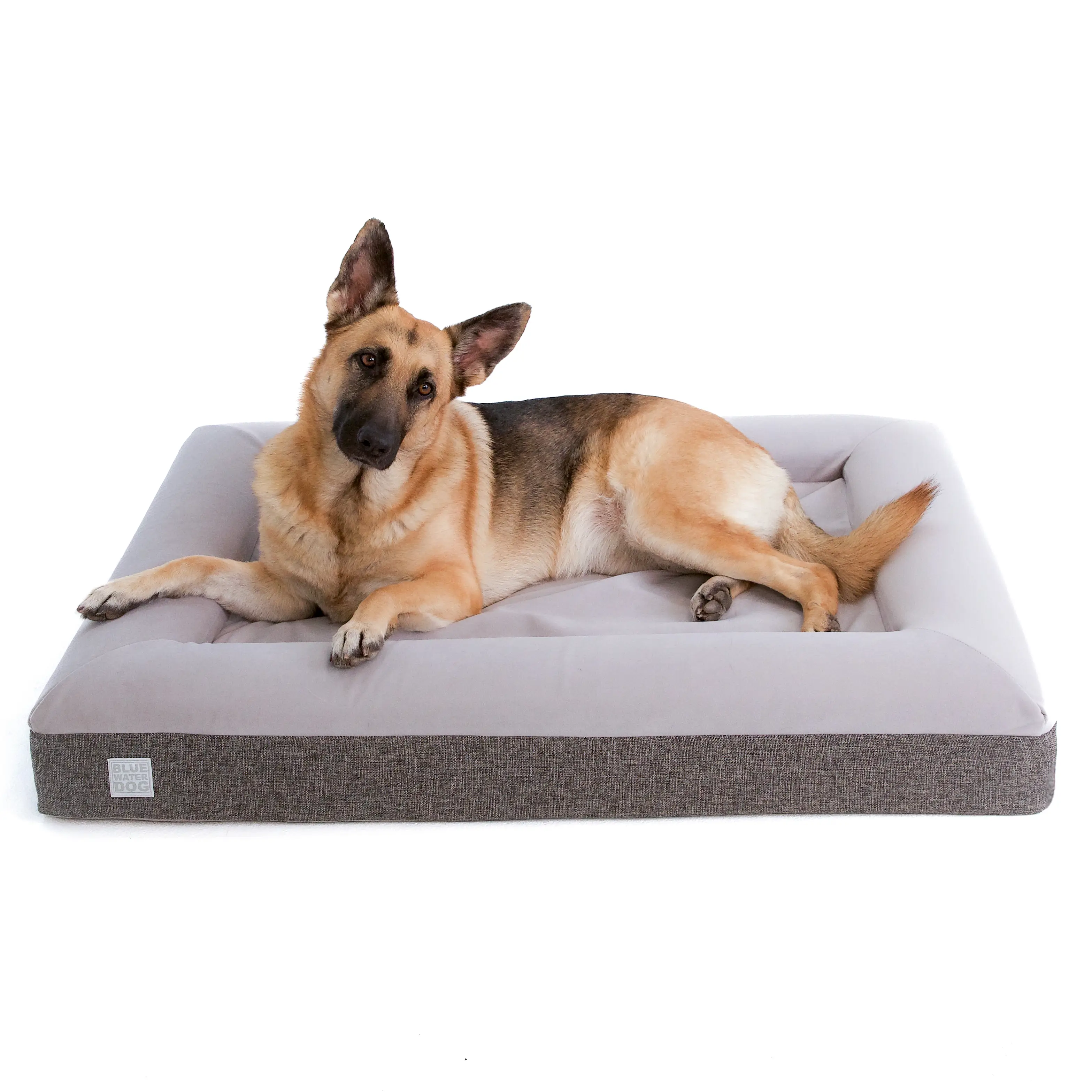 Large Microfiber Orthopedic Dog Bed (Bolster, Essential / Gray)