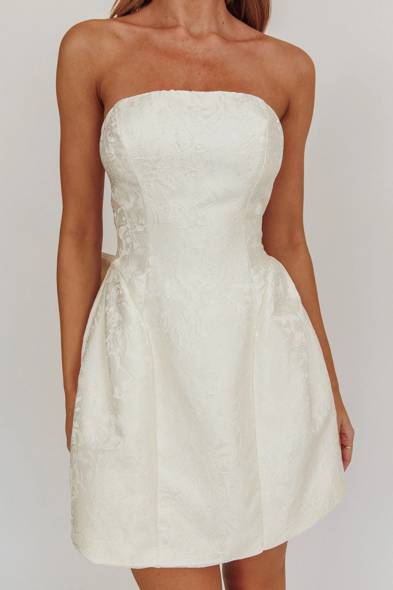 Melty Kisses Bow Mini Dress Cream - luluinthesky