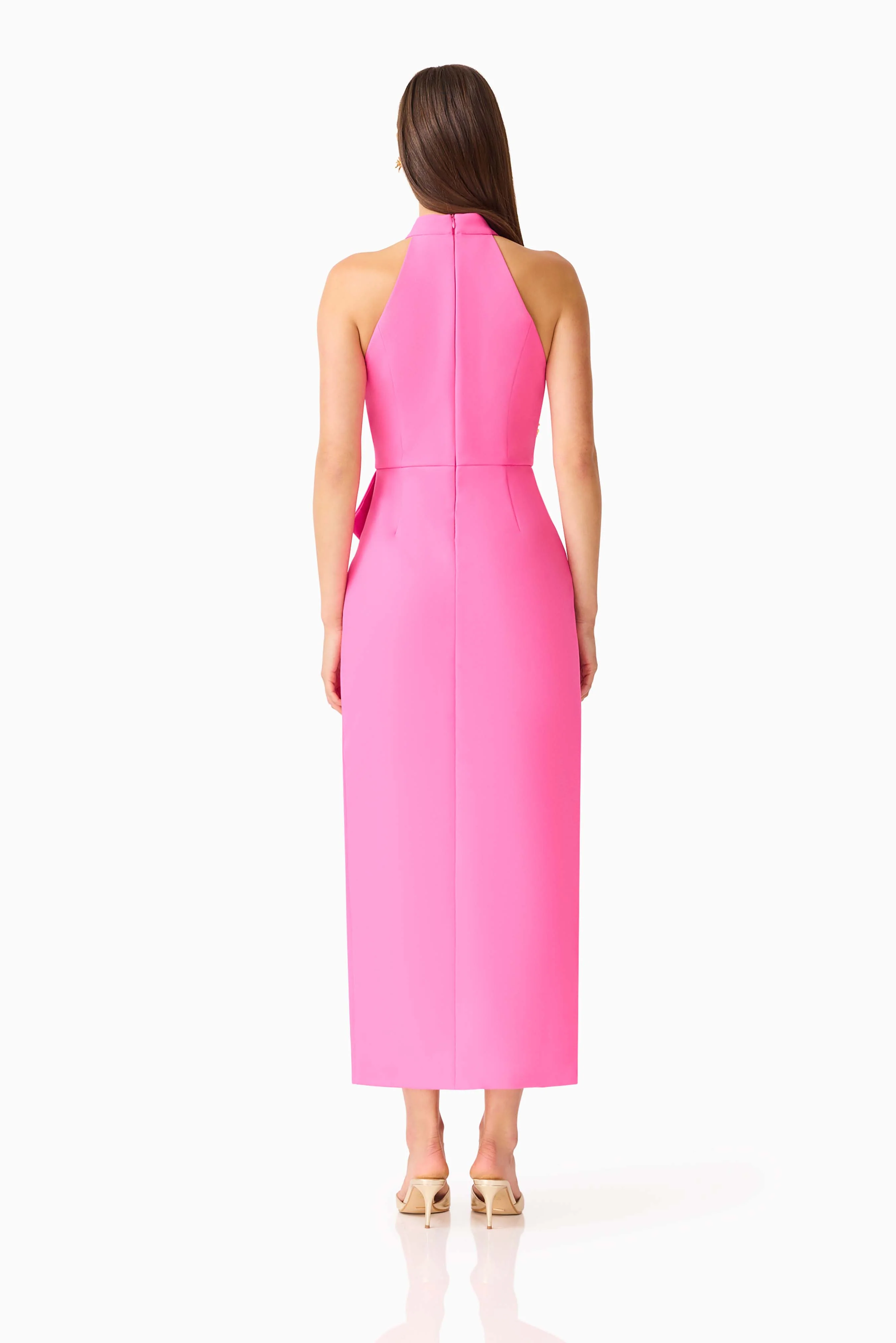 Laurentia Halter Maxi Dress in Fuchsia Pink (missing ghost)