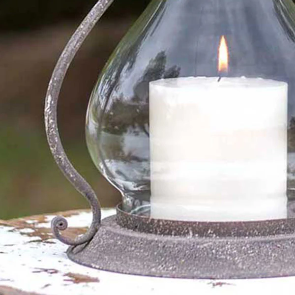 Distressed Finish Steeple Candle Lantern